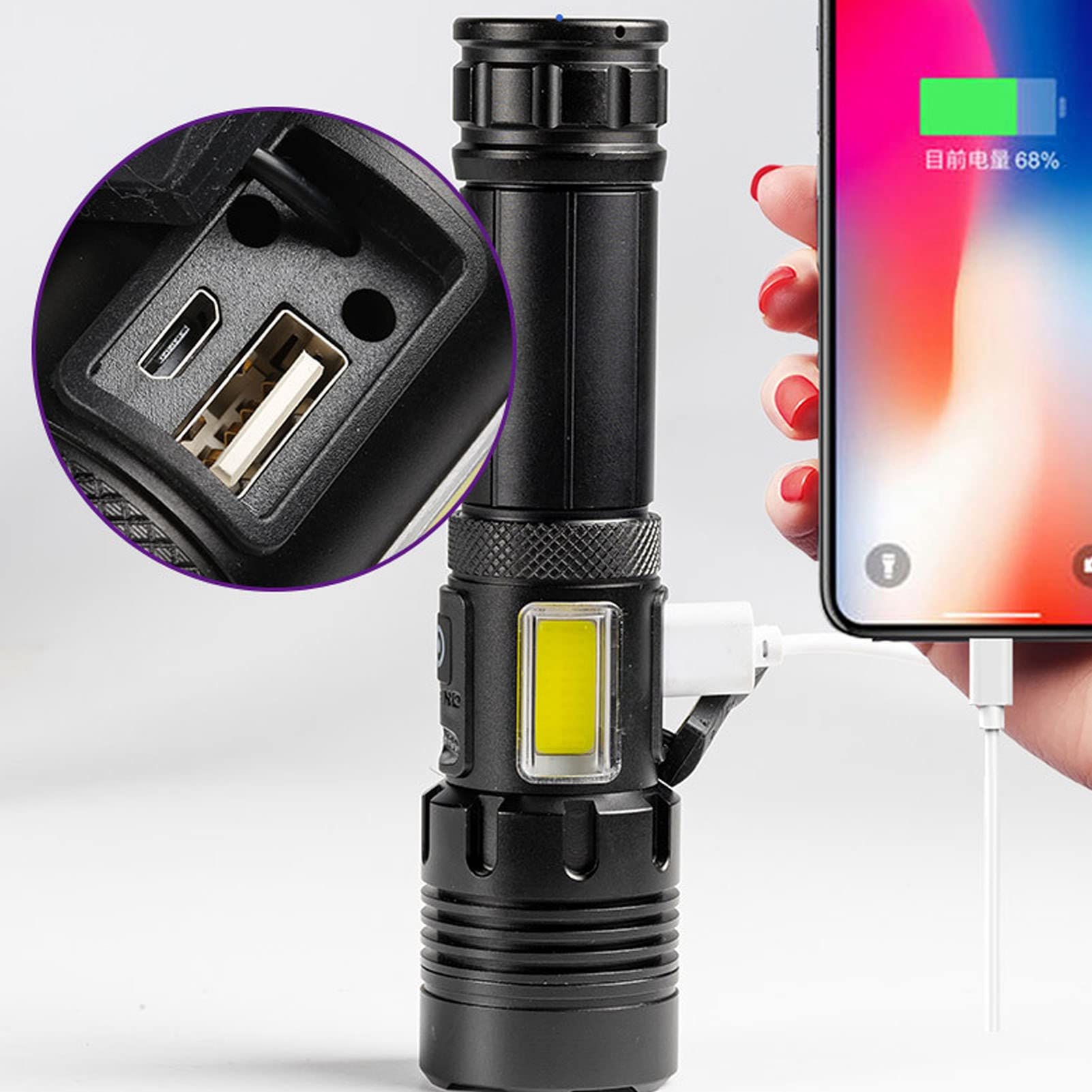 Tgoon Flashlight , Outdoor Flashlights Various Modes P70 Light Bead For Hiking