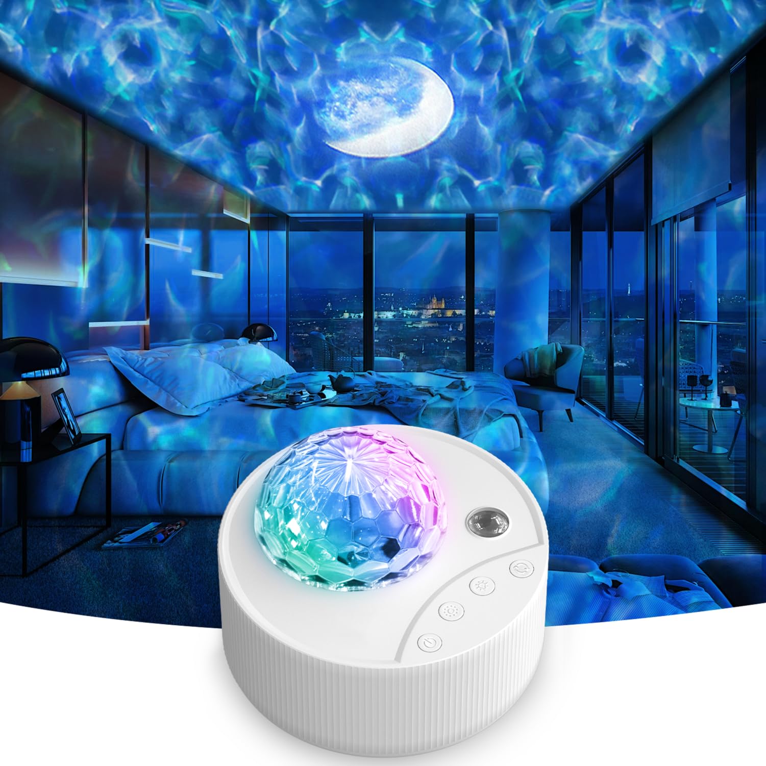 Moredig Galaxy Projector For Bedroom, 12 Colors Led Night Light Projector With Moon, Brightness And Fluctuation Speed Adjustment For Nursery, Parties, Home Decor, Home Theater