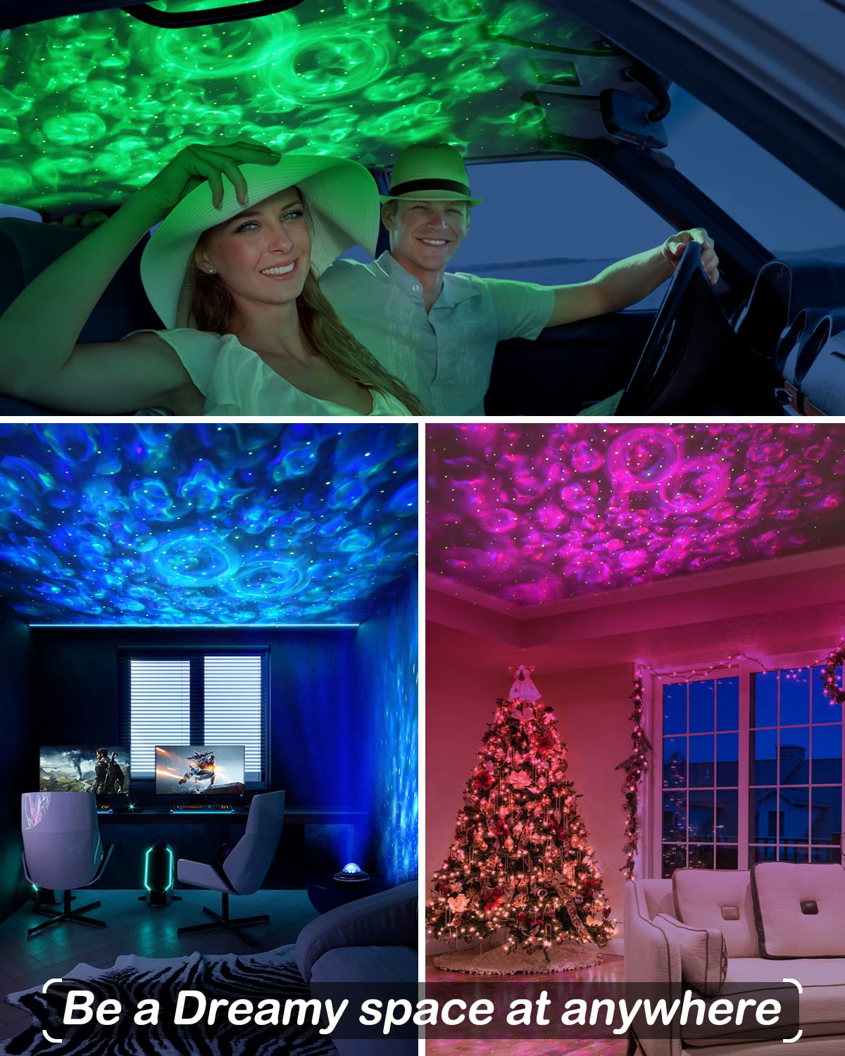 Laliled Ocean Wave Projector With Bluetooth Speaker, 26 Water-Wave Effects, Adjustable Brightness, Remote Control & Timer, Ideal Starry Night Lights For Bedroom, Home Decor, Kids, Birthday & Party