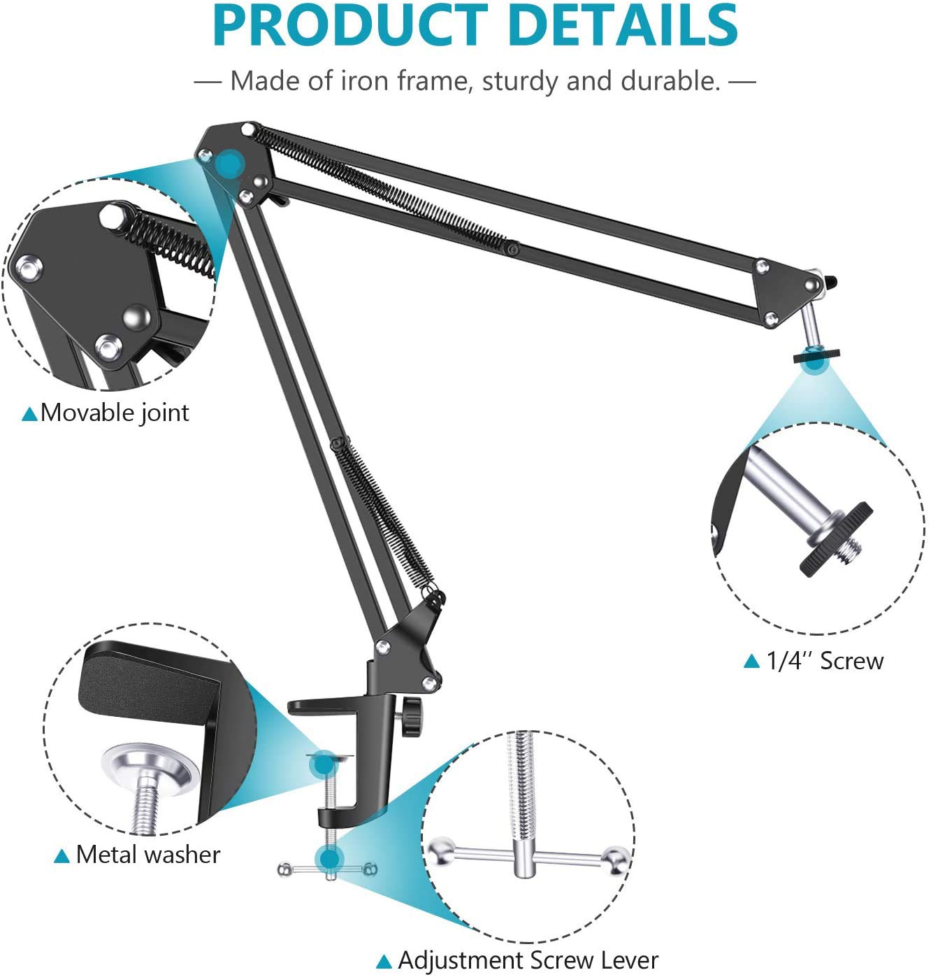Anivia Webcam Stand, Webcam Clamp Mount Suspension Scissor Tripod Stand Holder Camera Arm For Webcam