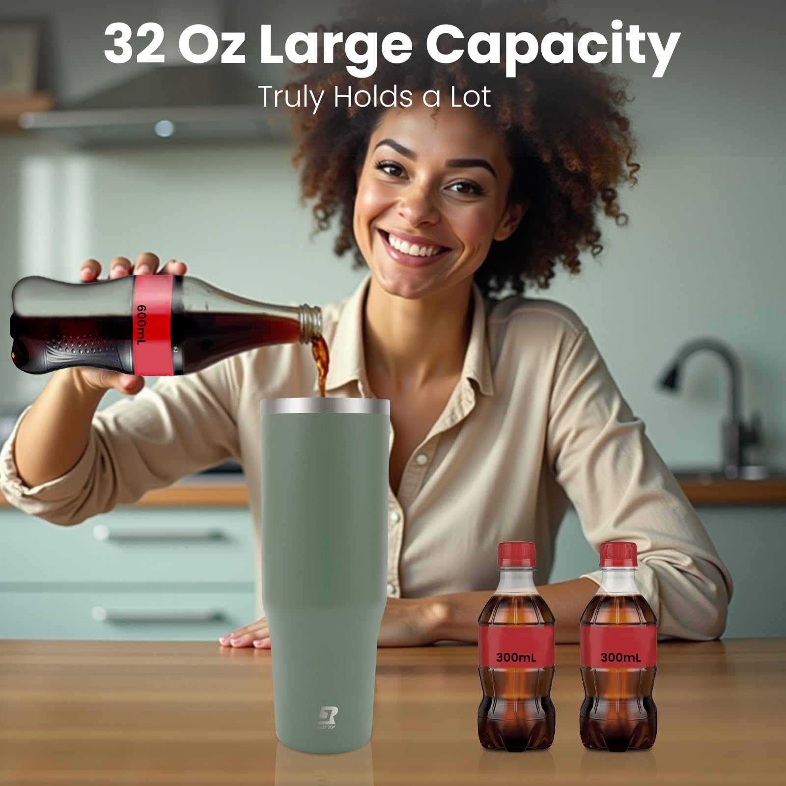 32 Oz 2.0 Stainless Steel Tumbler With Leak-Proof Lid And Straw, Double-Wall Vacuum Insulated