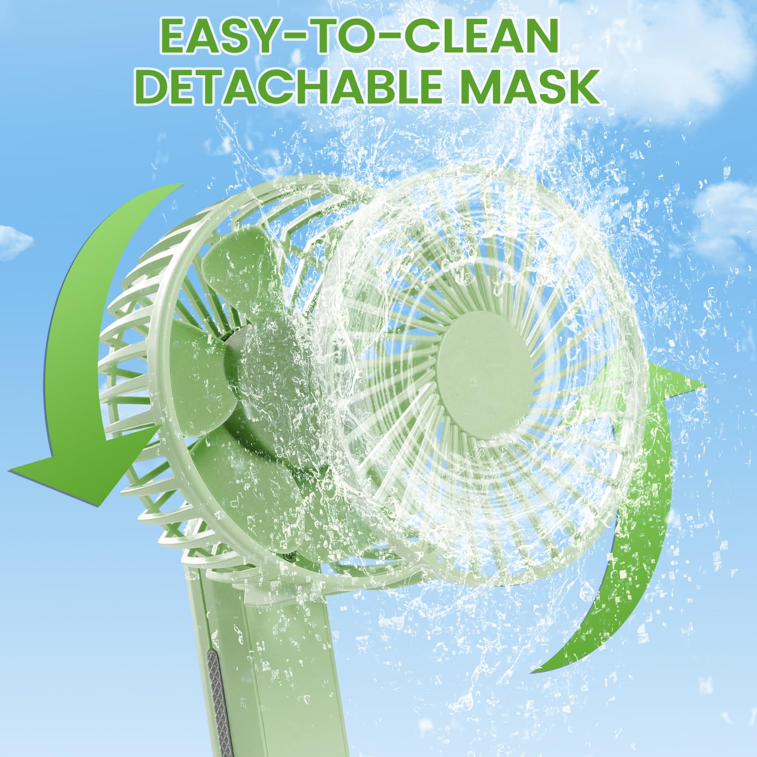 Passionbility Portable Handheld Fan - 2000Mah Personal Portable Fan Rechargeable, 180° Foldable Usb