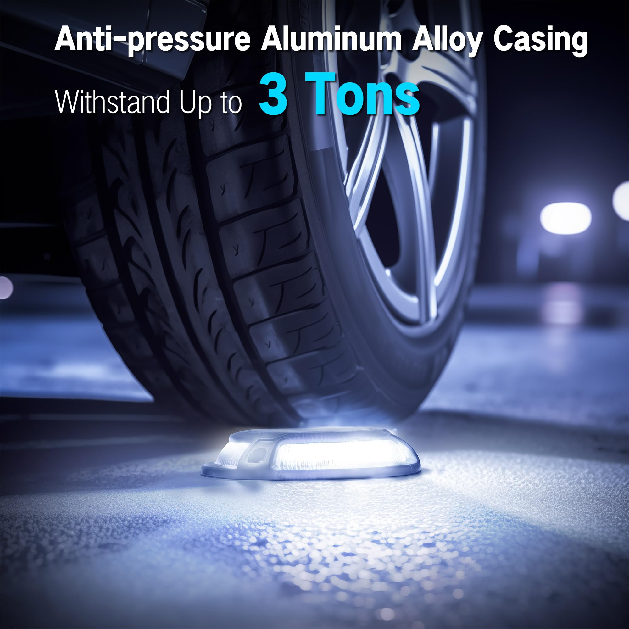 Brizled 12 Pack Solar Driveway Lights, 2 Colors In 1 Outdoor Dock Lights, Ip67 Waterproof Deck Lighting Marine Light, Road Marker Solar Light For Sidewalk Pathway Walkway Garden Yard(Cool White/Blue)