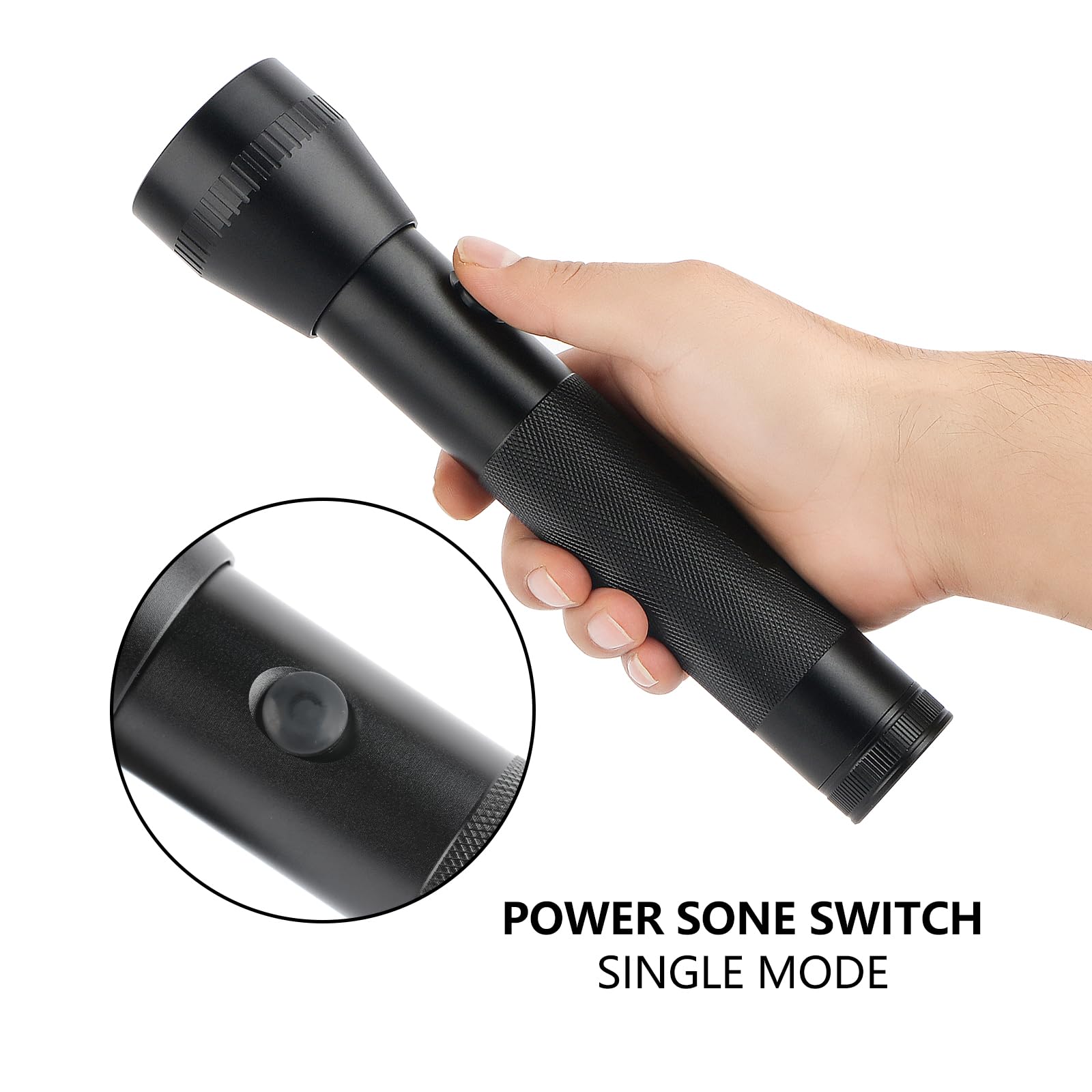 Hilngav Heavy Duty 2-Cell D Battery Led Big Flashlights, High Lumens, Single Mode, Aluminum, Rugged Metal Flashlight For Outdoors And Emergency Power Outages (3 Pack)