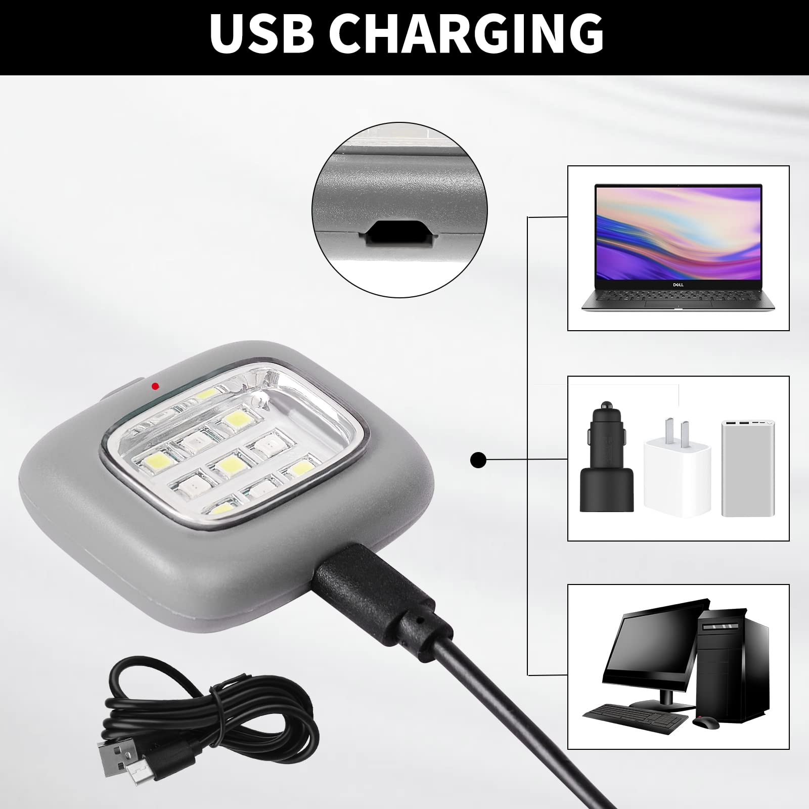 Aiolekup Rechargeable Led Safety Lights - Waterproof Hands- Running Lights With 5 Modes For Night Jogging, Hiking, Camping  Compact Warning Flashlight For Outdoor Adventures (1-Pack)