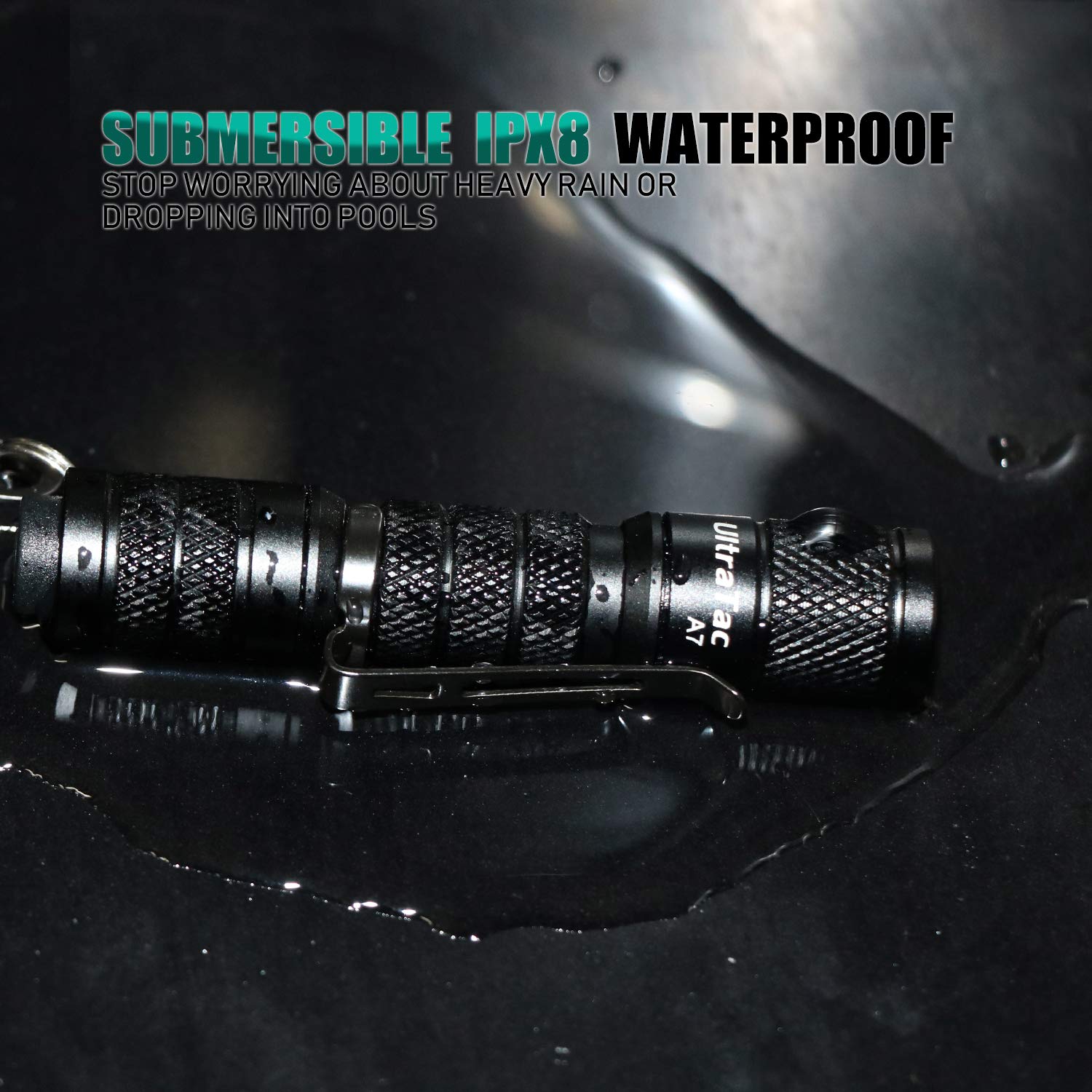 Aidier Ultra Bright Compact Edc Keychain Led Flashlight 180Lm Pocket Flashlight With Battery Ipx7 Waterproof Tail Switch Flashlights For Camping, Hiking, Outdoor Activity And Emergency Lighting