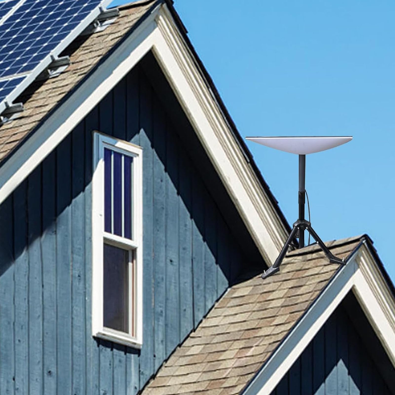 Walfront Foldable Tripod Adjustable Height Stable Support Satellite Dish Tripod Stand For Starlink V2 V1, Antenna Internet Equipment Stainless Steel Stand Roof Camping Rv Travel Yacht