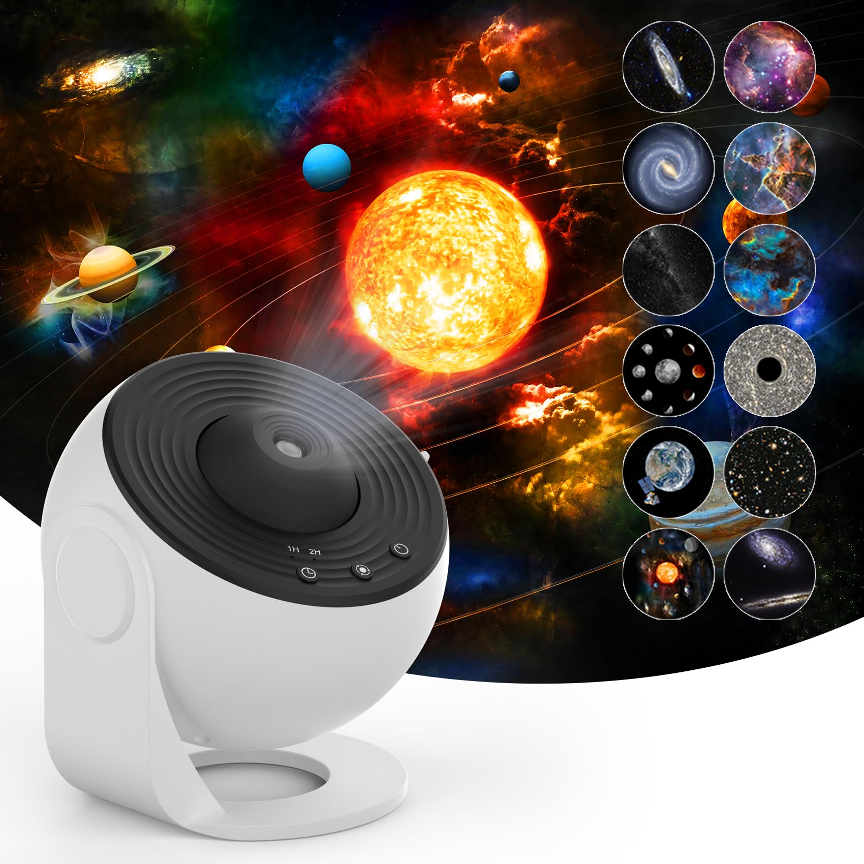 Flevo Planetarium Star Projector,Galaxy Projector,Realistic Starry Sky Night Light,4K Replaceable Hd 13 Film Discs,For Kids Bedroom Ceiling Home Living Room Decor Birthday