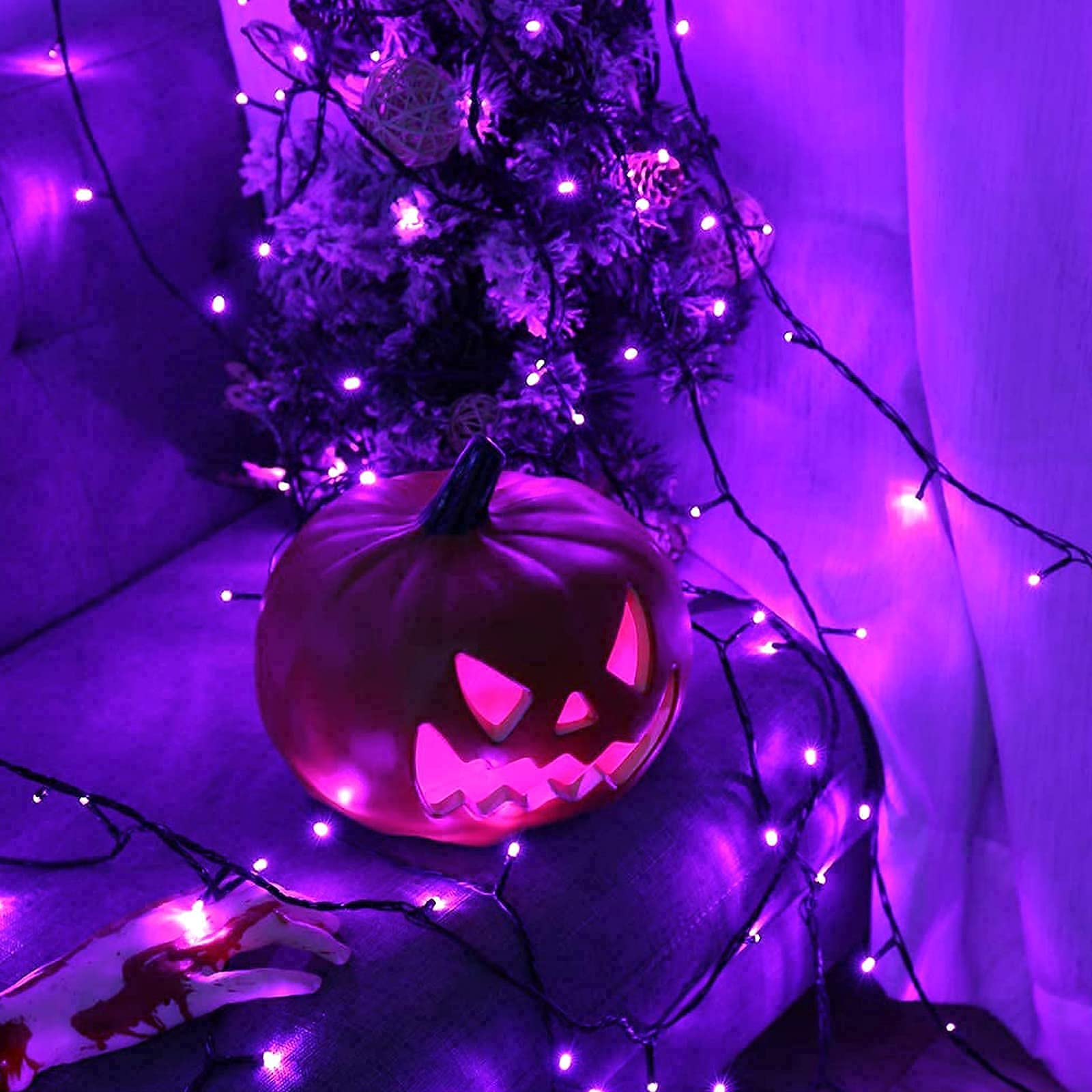 Jmexsuss Purple Solar Halloween Lights(Solar String Lights And Solar Fairy Lights)