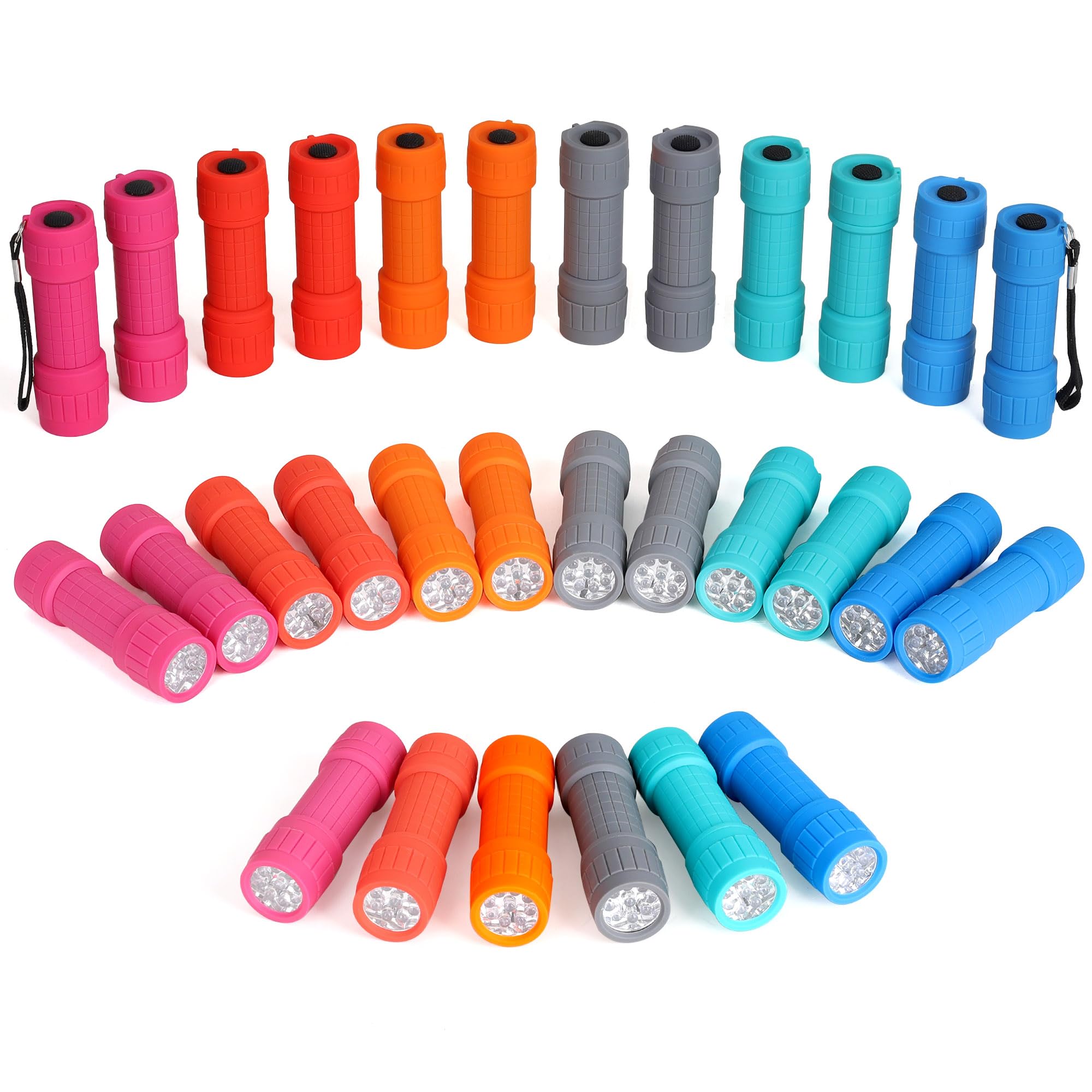 Fastpro 30-Pack, 9-Led Mini Flashlight Set, Aaa Batteries Are Included And Pre-Installed, Perfect For , Class Teaching, Camping, Wedding Favor
