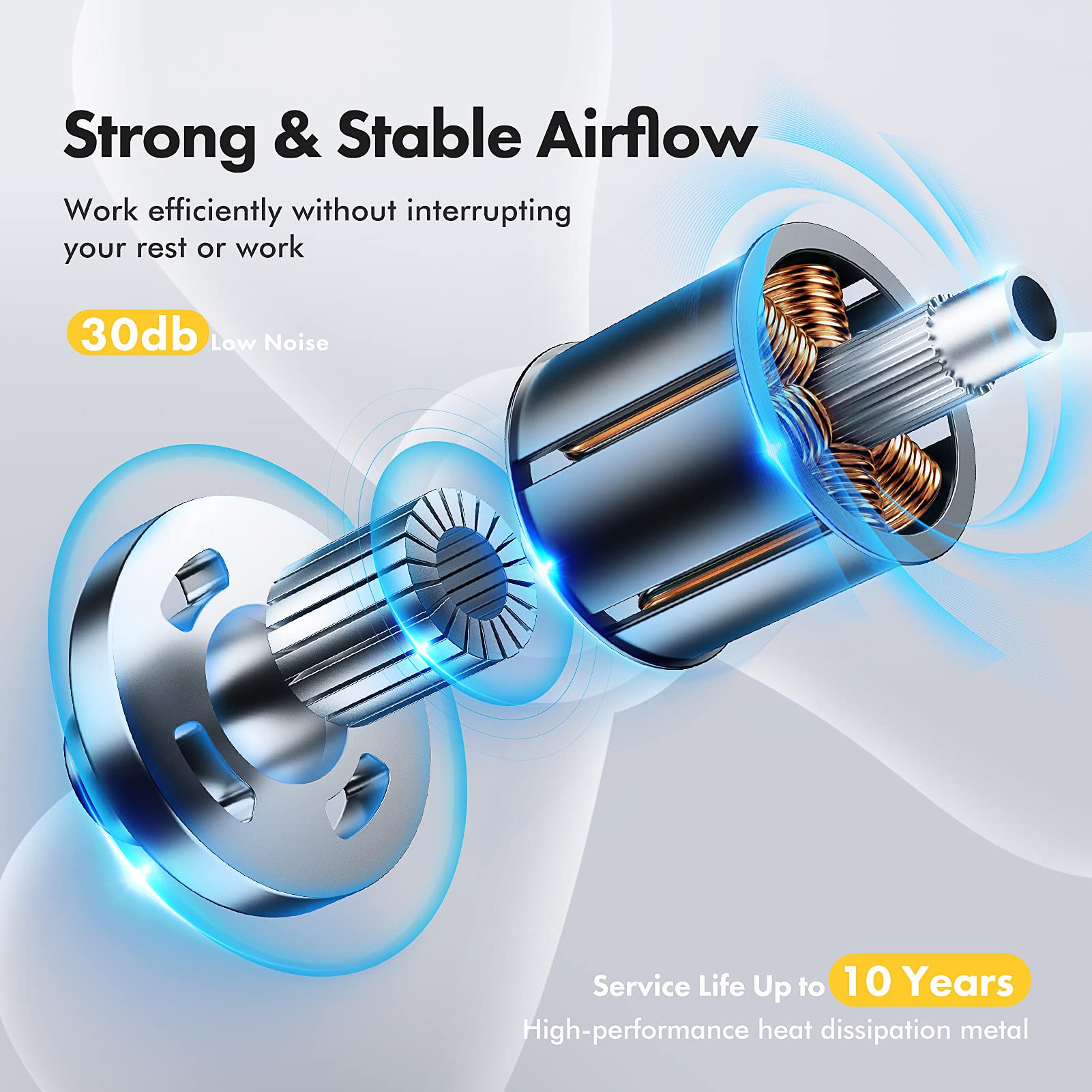 Camping fan hanging inside a tent, illuminating the space with its LED lantern