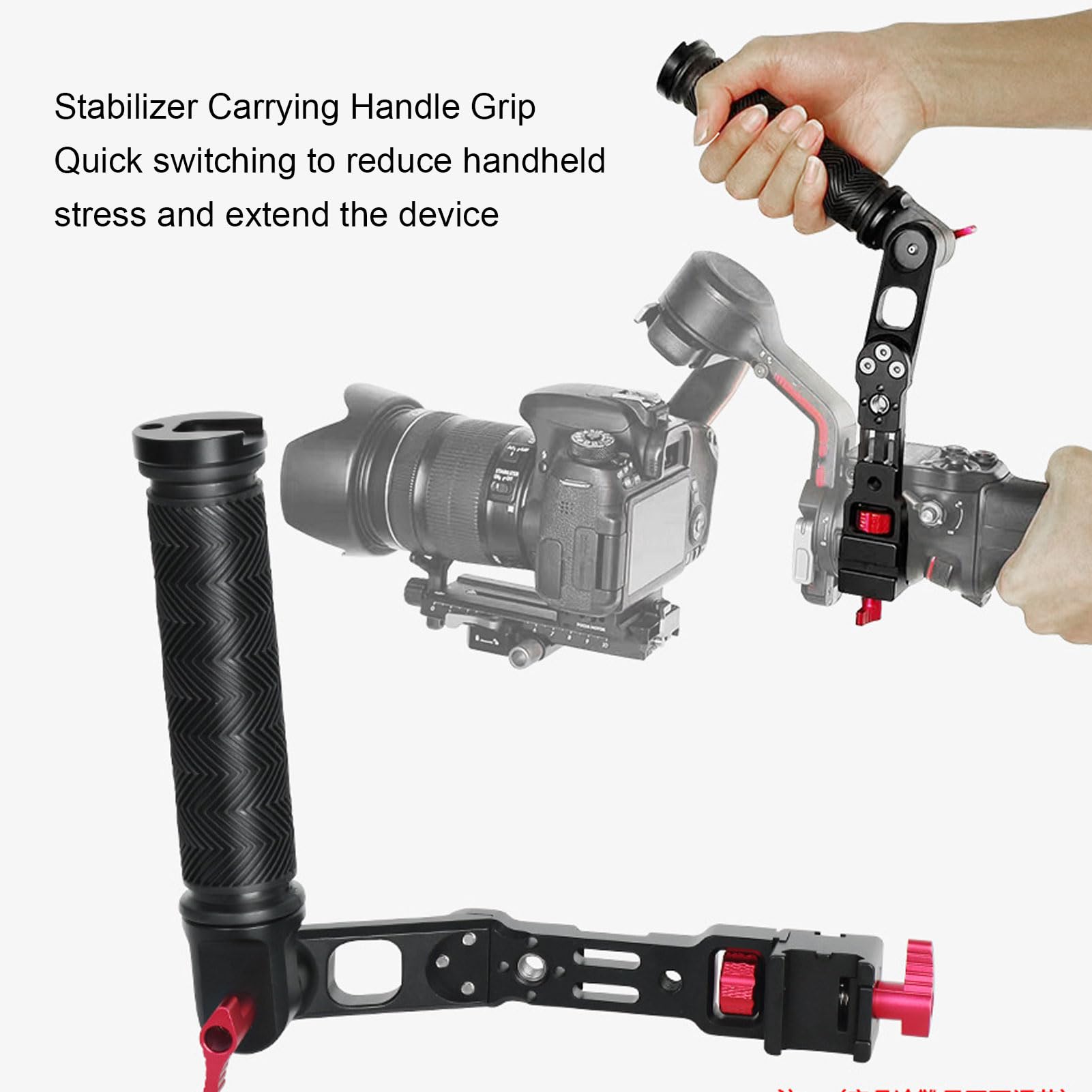 Akozon Camera Stabilizer Grip Aluminum Alloy Lightweight Video Action Handle Rs2 Rs3 Rsc2 Extension Accessory