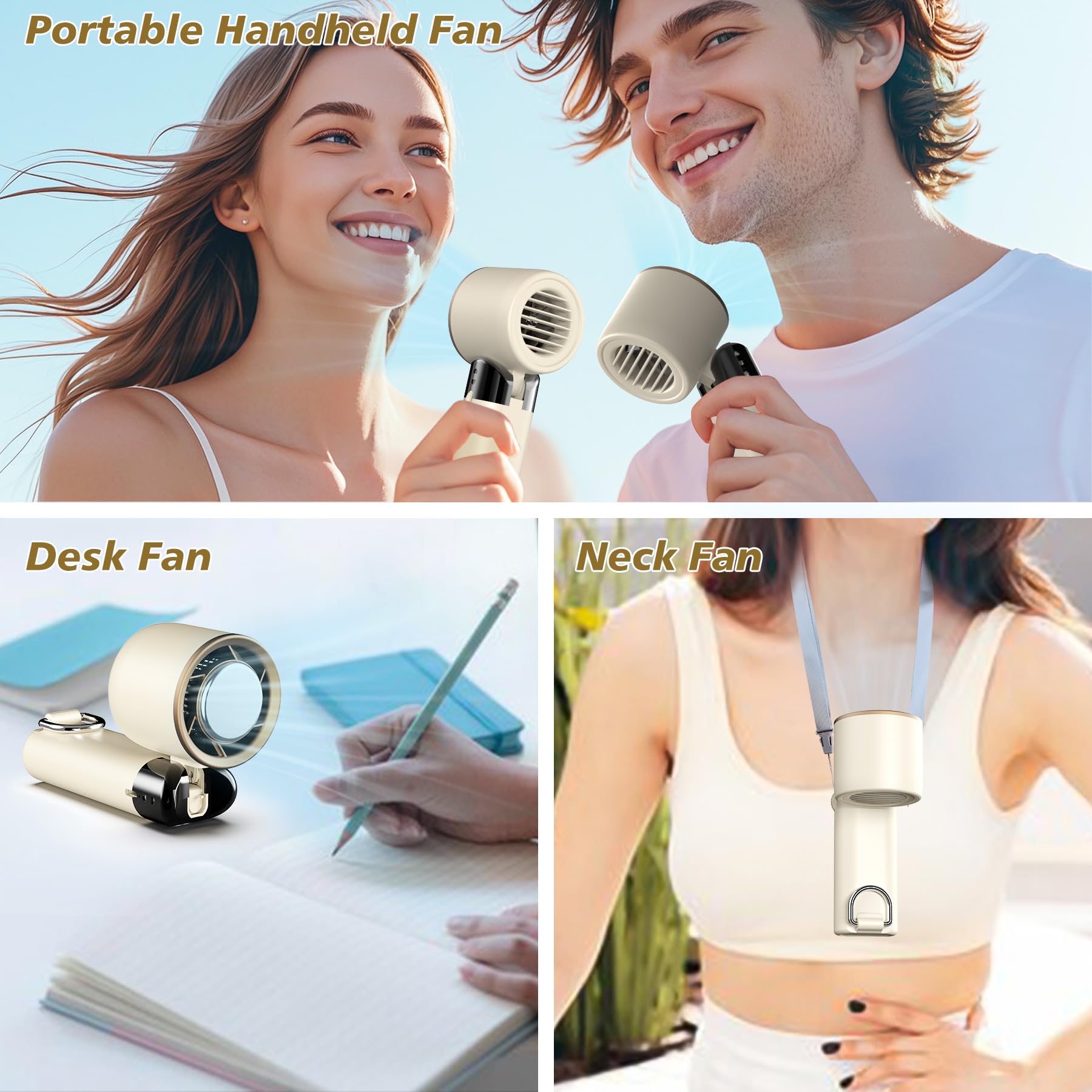 Sylvwin Portable Handheld Fan,Adjustable Mini Fans Speed(1-100),5000Mah Battery Rechargeable