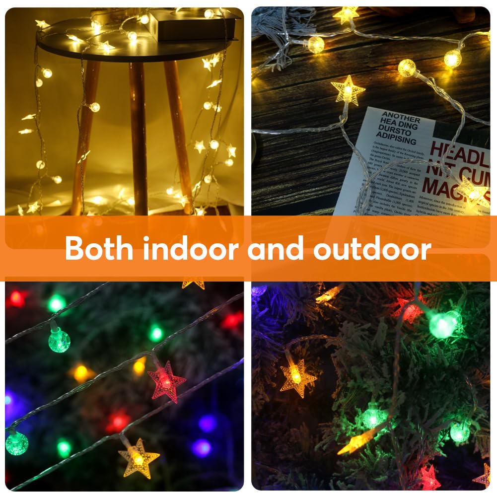 Hconce Led Globe Crystal Color Changing String Lights Battery Operated 33 Ft 80 Led Fairy Lights With Remote, Indoor Outdoor Christmas Lights For Bedroom, Parties, Wedding