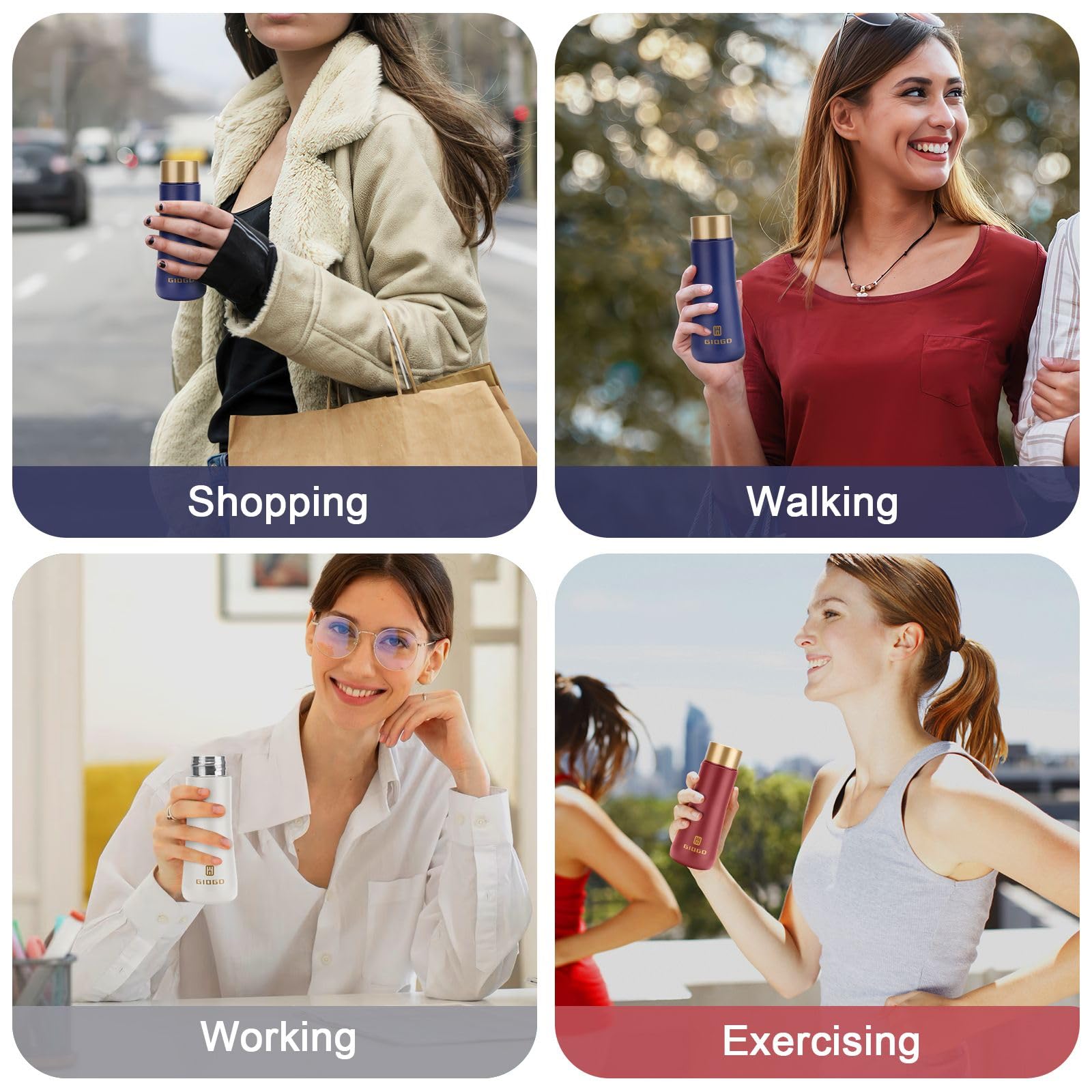 Small Thermo Bottle Slim Mini Vacuum Insulated Water Bottle 180Ml/6.1Oz Water Flask Stainless Steel