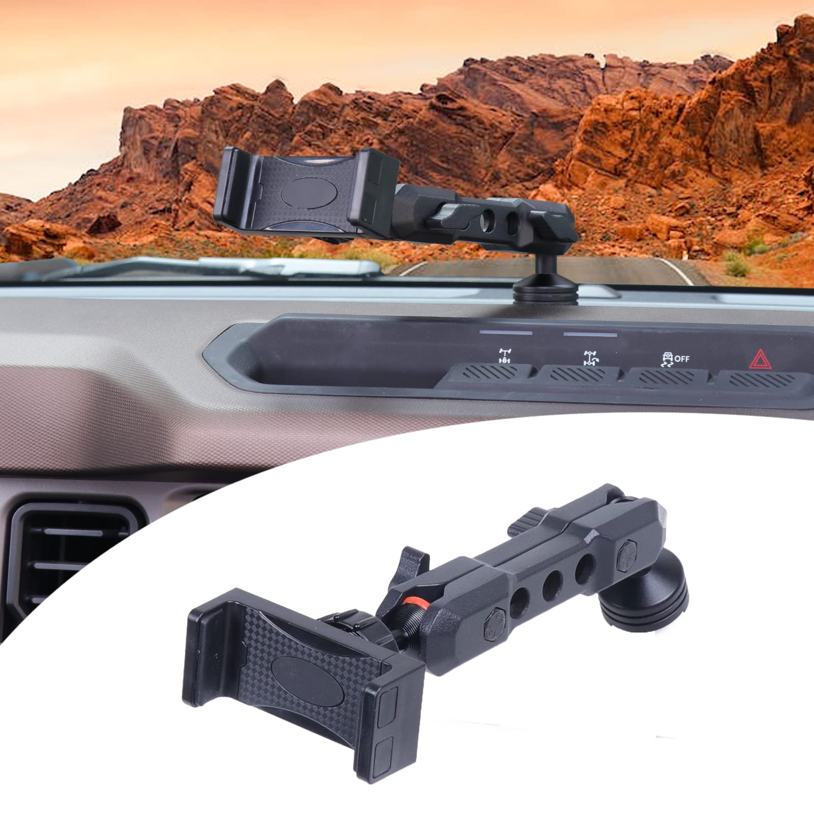 Jhd-Togo For Bronco Dash Phone Holder, Phone Mount For Ford Bronco 2/4 Door Accessories,360°Adjustable Phone Mount Interior Accessories