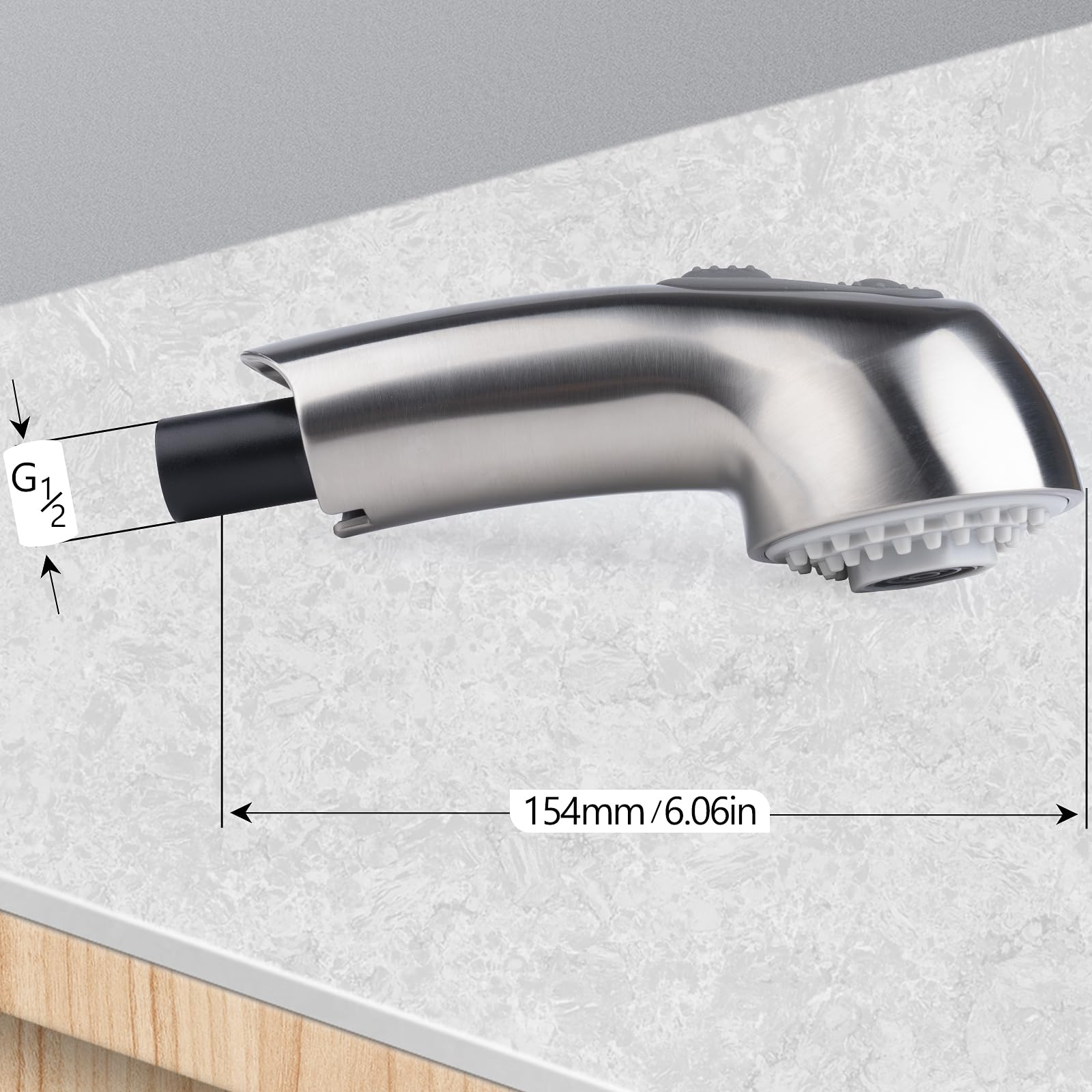 Gcbcrit Pull-Out Spray Wand For Grohe Parts 46312Sd0 / 46298Sd0, Fits For Grohe Pull Out Faucets, Replacement For Grohe Kitchen Faucets Parts, Realsteel