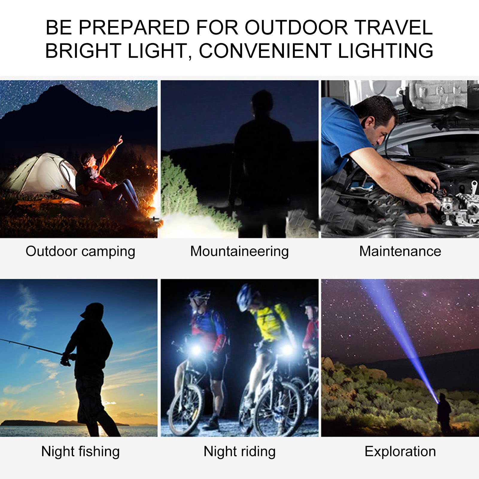 Hyuduo 1500Mah Magnetic Flashlight, Black Flashlight Spot Light Magnet Suction Ipx4 Waterproof Rechargeable Warning Flashlight 1500Mah, Handheld Flashlights