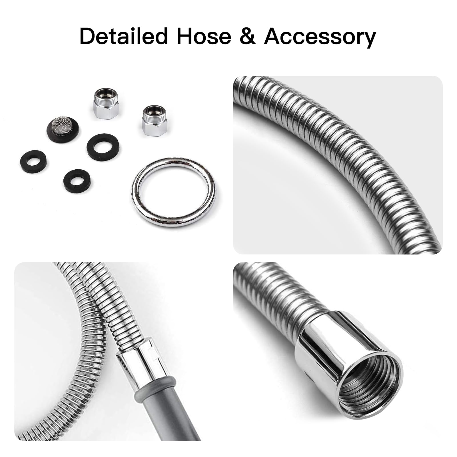 Cwm Commercial Sink Sprayer With 45” Flexble Stainless Steel Hose, 1.42 Gpm Pre Rinse Spray Valve With Ergonomic Handle, Commercial Kitchen Faucet Parts,Dish Sprayer For Restaurants (Gray)