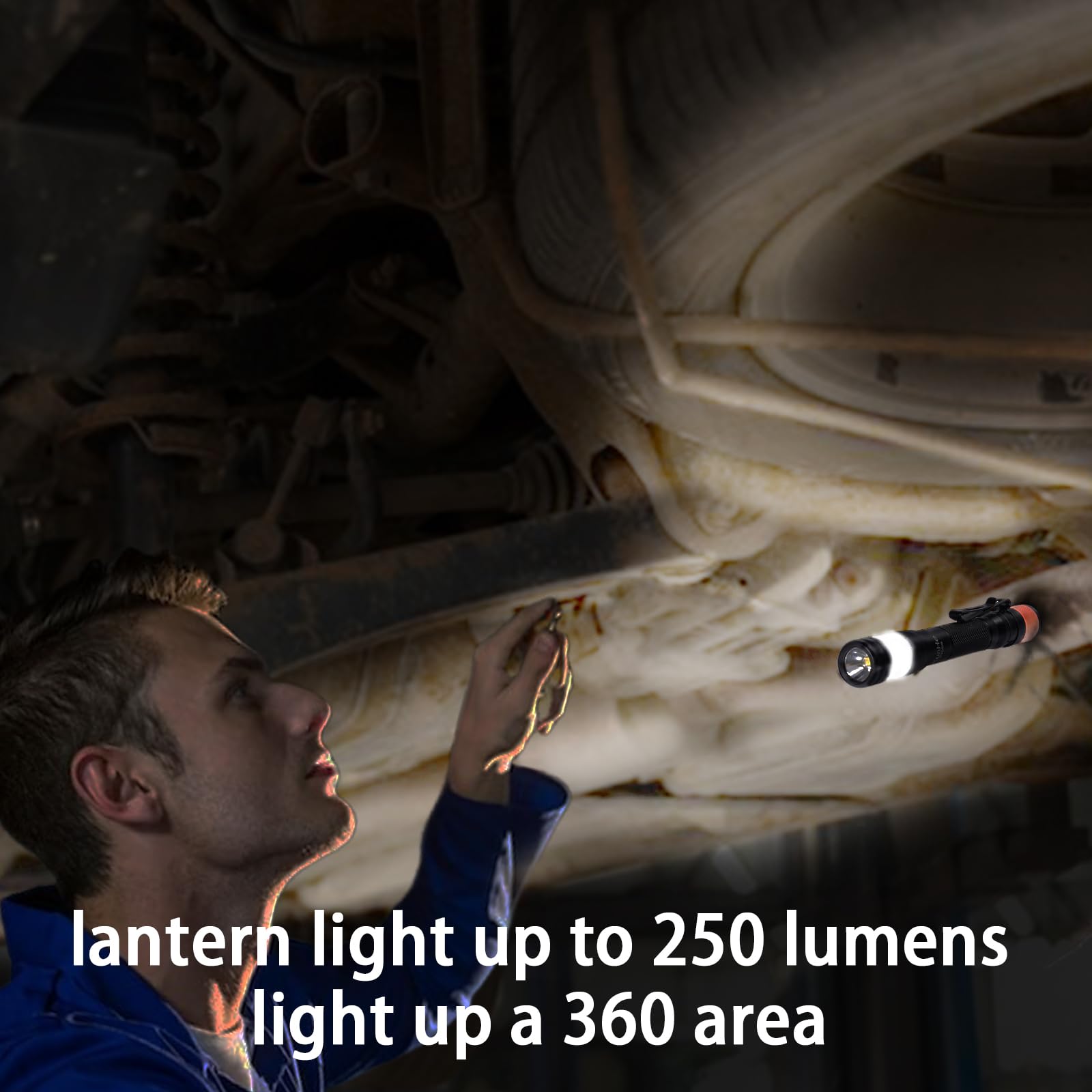 Kunhe Probe Led 250 Lumens Pen Flashlight High Lumens With Aa2 Alkaline Batteries(Included) And Magnetic Base For Inspection Repair Engineer For Husband Dad