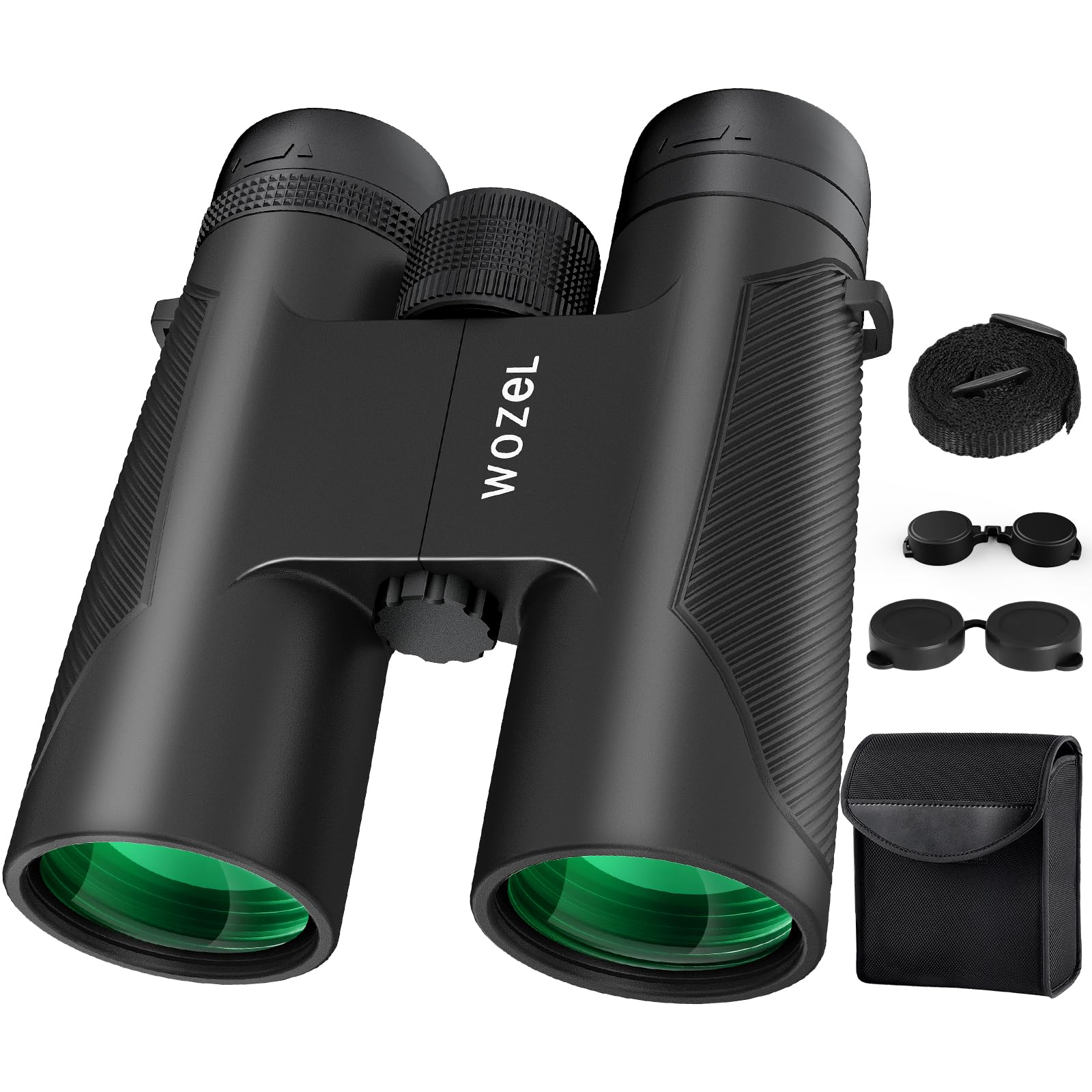 Wozel 16X42 Binoculars For Adults High Powered - Hd Clear Low Light Vision With Large Bright View - Powerful Binoculars For Brid Watching Hunting Travel Hiking Concerts - Black