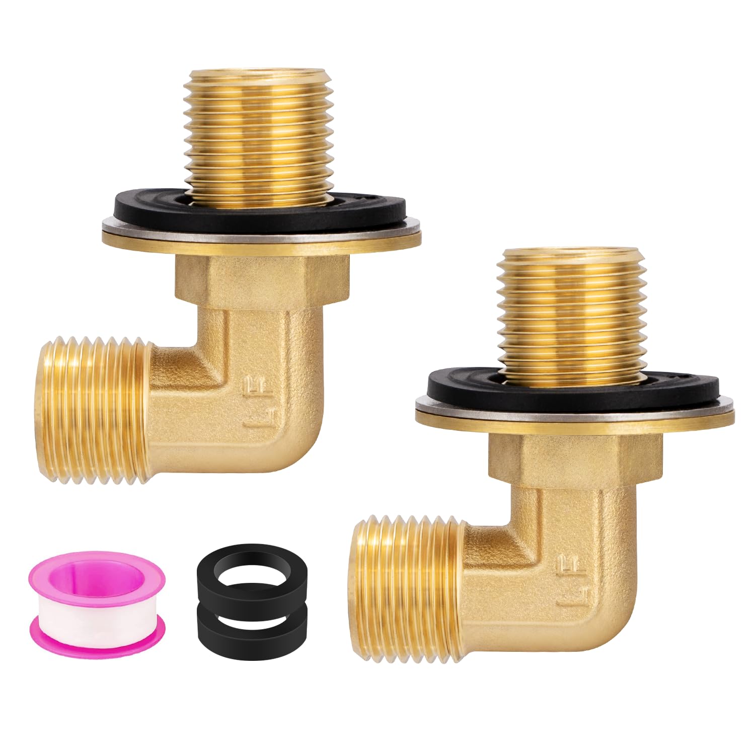 Inwindrain Wall Mount Commercial Faucet Installation Kit, Backsplash Mount Set For Stainless Steel Kitchen Faucet Sink, Prep & Utility Sink, Lead- (90 Degree, 2 Pack)