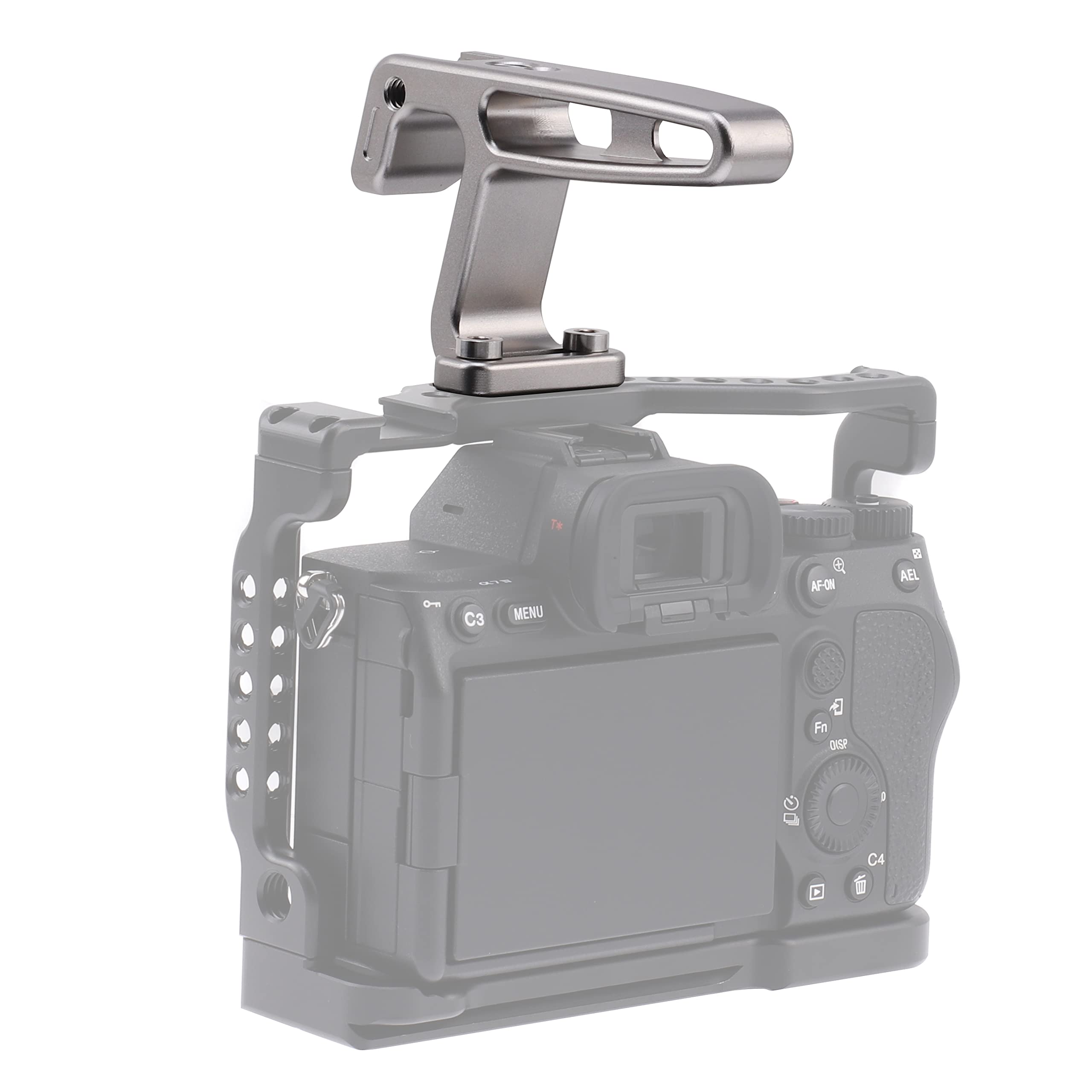 Fotga 4.2Inch Top Handle Stabilizer With Dual 1/4"-20 Screw Mount For Canon Nikon Sony Dslr Mirrorless Camera Cage Vlogging Shooting