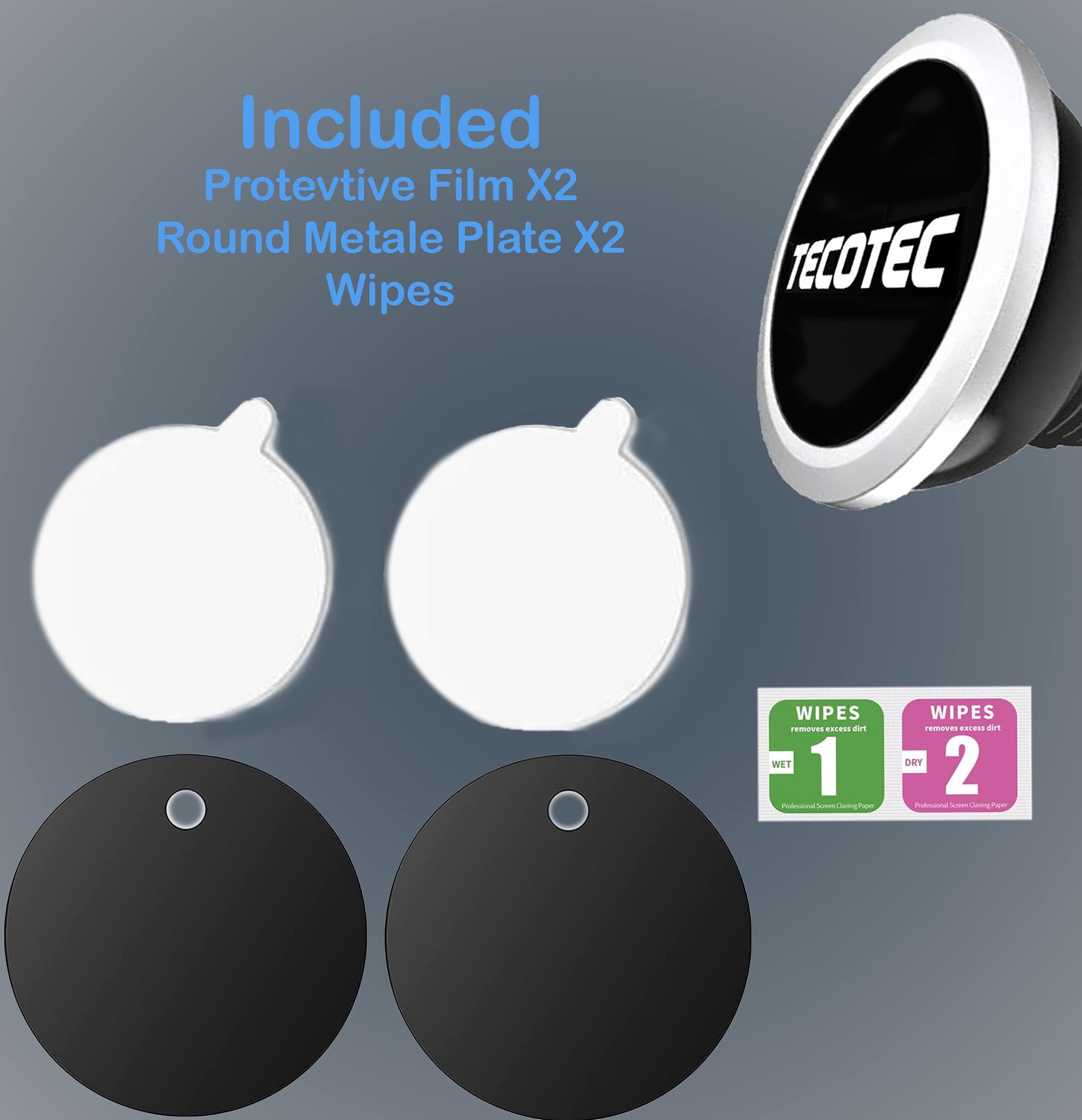 Tecotec Magnetic Short Cup Holder Phone Mount, Durable Car Cup Phone Holder With Double Thickness Strong N50 Magnets Mount Compatible With All Cellphones & More