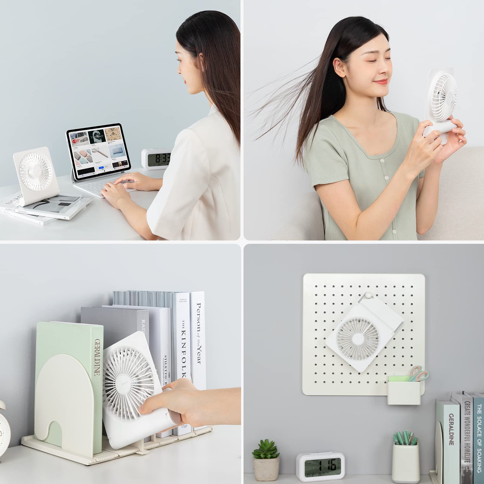 Jisulife Small Desk Fan, Portable Travel With 4500Mah Battery, Usb Rechargeable Folding Design