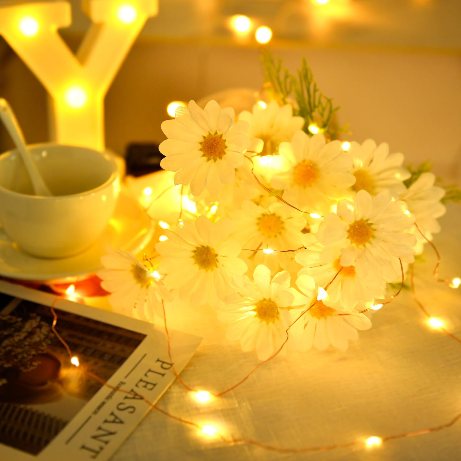 Ffzzkj Solar String Lights Outdoor Waterproof, Total 300Led 15M/49.2Ft2 Packs, 8 Modes Solar Lights For Outside Patio Yard Tree Wedding, Warm White