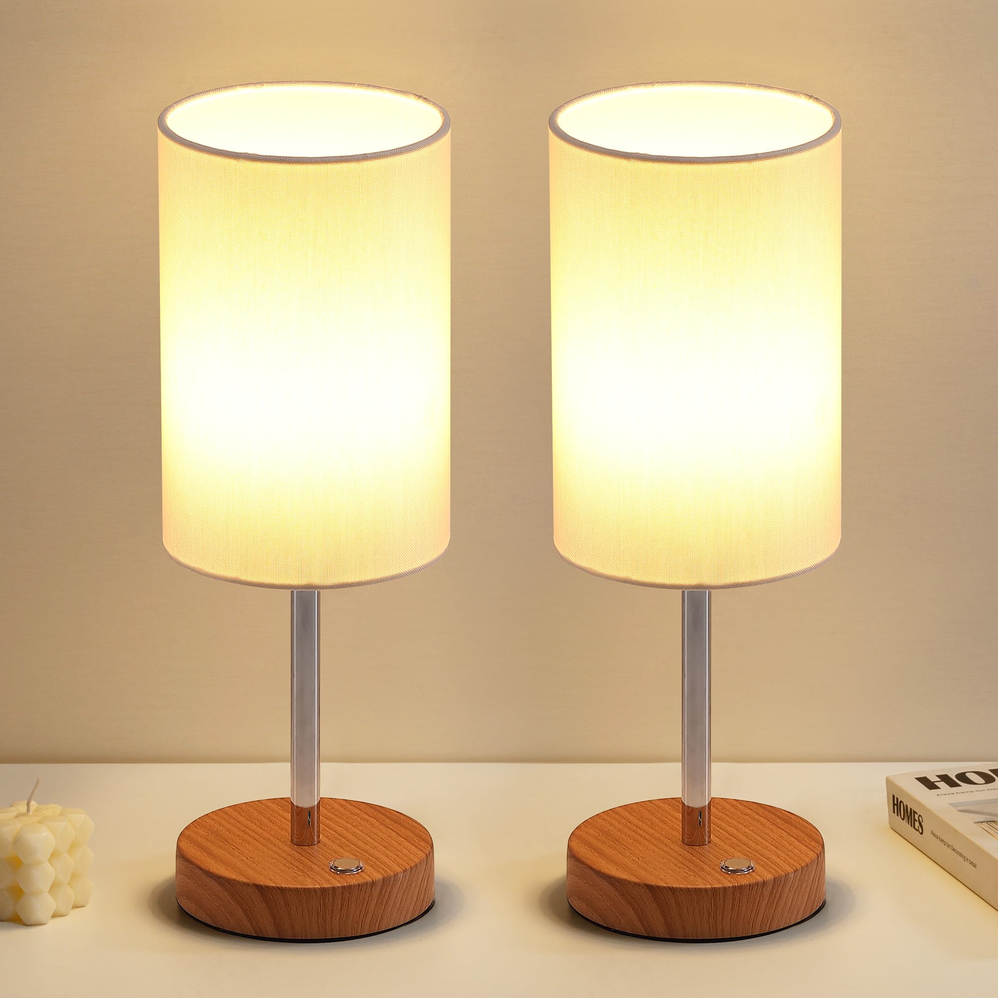Kdg Simple Cordless Table Lamp, Portable Bedside 5000Mah Led Desk Lamp, 3 Brightness Levels Emergency Light, Linen Lampshade For Living Room, Bedroom, Dining Room, Night Light (Silver)