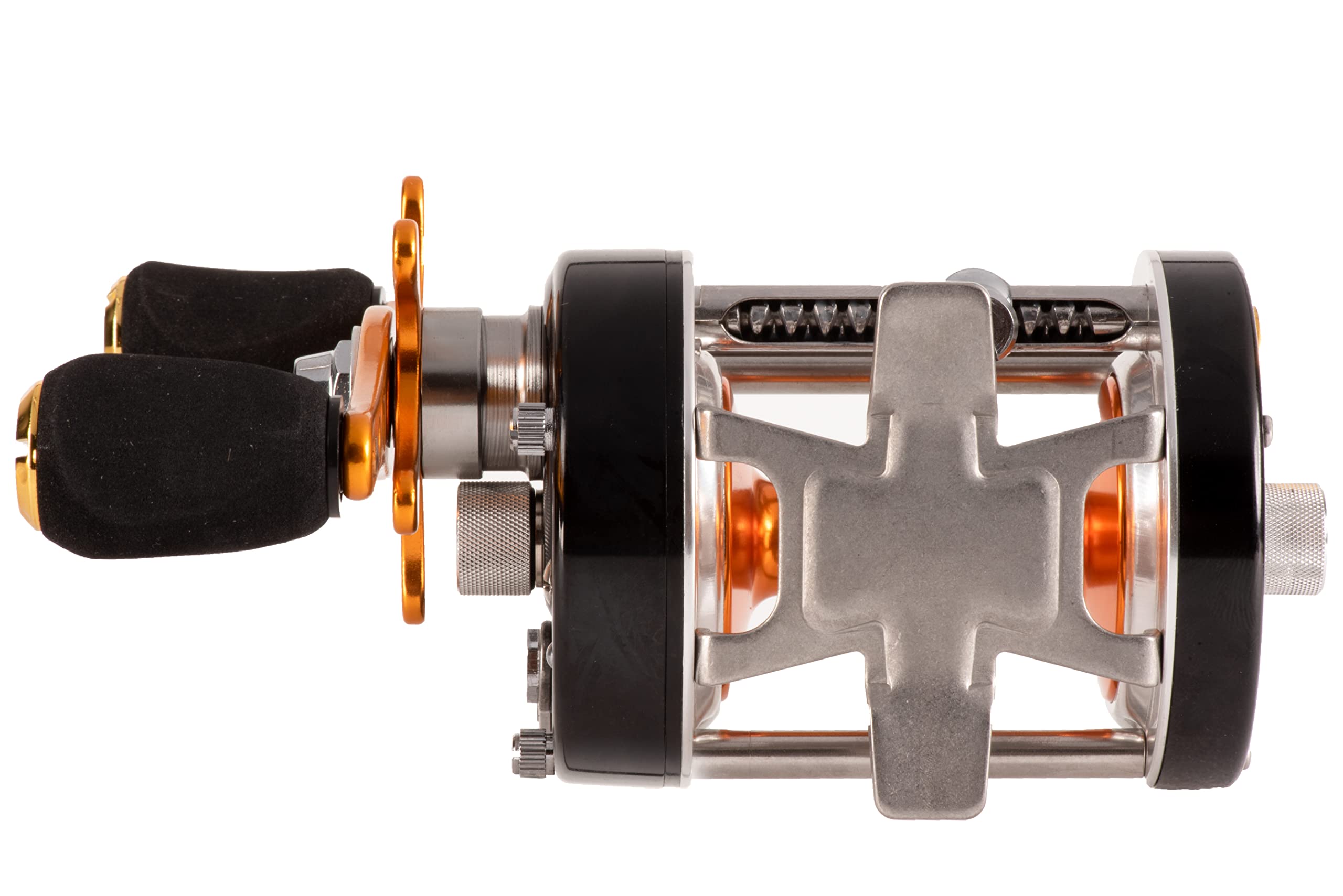 Catfish Pro Tournament Series 600Cts Round Baitcasting Reel - 6+1 Stainless Steel Ball Bearings, 5.3:1 Gear Ratio, 19Lb Drag, Brass Gears, Centrifugal Brake, Durable & Powerful For Big Catfish Fishing