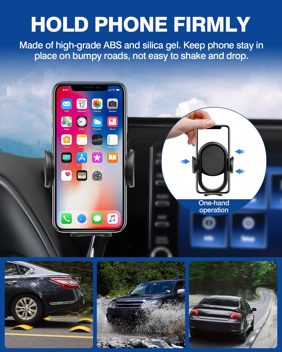 Autorder Custom Fit For Car Phone Holder 2020- Toyota Highlander Accessories Phone Mount 8" Screen Cell Phone Automobile Cradles Hands- 360 Degree Rotation