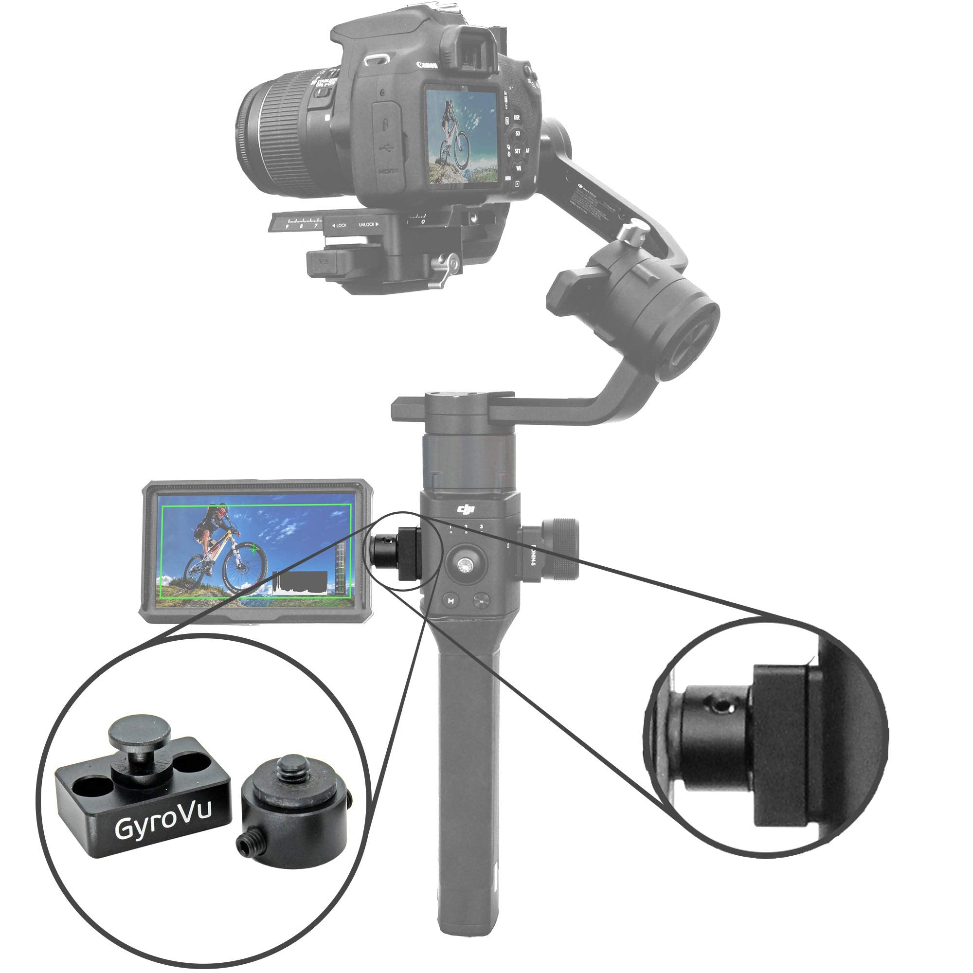 Gyrovu Monitor Mount For Dji Ronin-S With 360 Degree Swivel Mechanism
