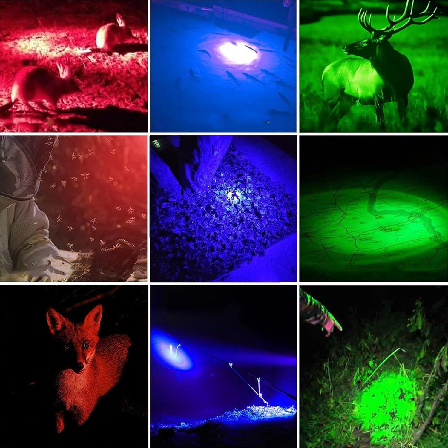 Modoao Flashlight High Lumens 2 Pack Green/Red/Blue Light Zoomable Waterproof Torches With Clip,Mini Flashlight With 3 Modes Light Emergency Flashlights (Green)