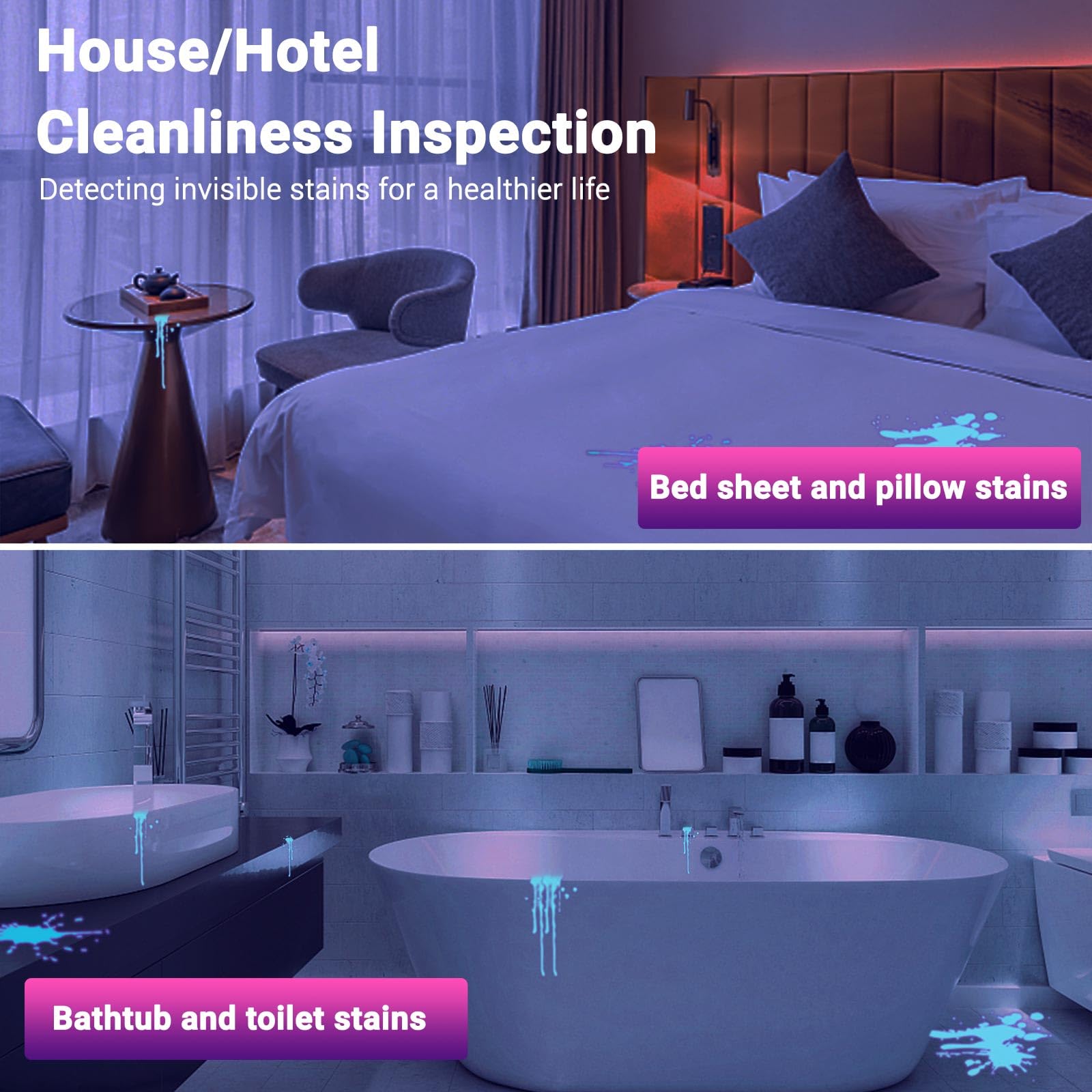 Moipejo Uv Flashlight Black Light, Ultraviolet Blacklight For Pet Urine Detection 51 Led 395 Nm, Detector Light For Dog/Cat Urine, Dry Stains, Bed Bug, Resin Curing, Scorpions Finder