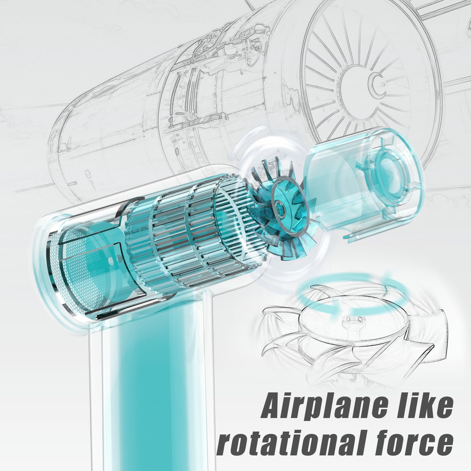 Super Mini Portable Handheld Fan, 85000Rpm Turbo High-Speed Fan With 4-Speed Adjustable, 4000Mah