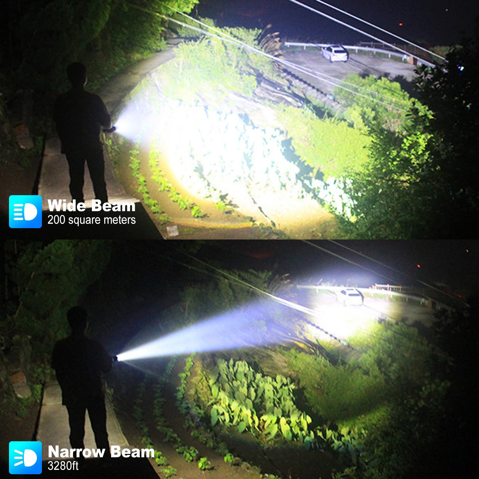 Cinlinso Flashlights High Lumens Rechargeable, 990,000 Lumens Super Bright Led Flashlight With 5 Modes, Waterproof Powerful Flash Light Multifunctional Flashlights For Home Emerge∩Cies Camping