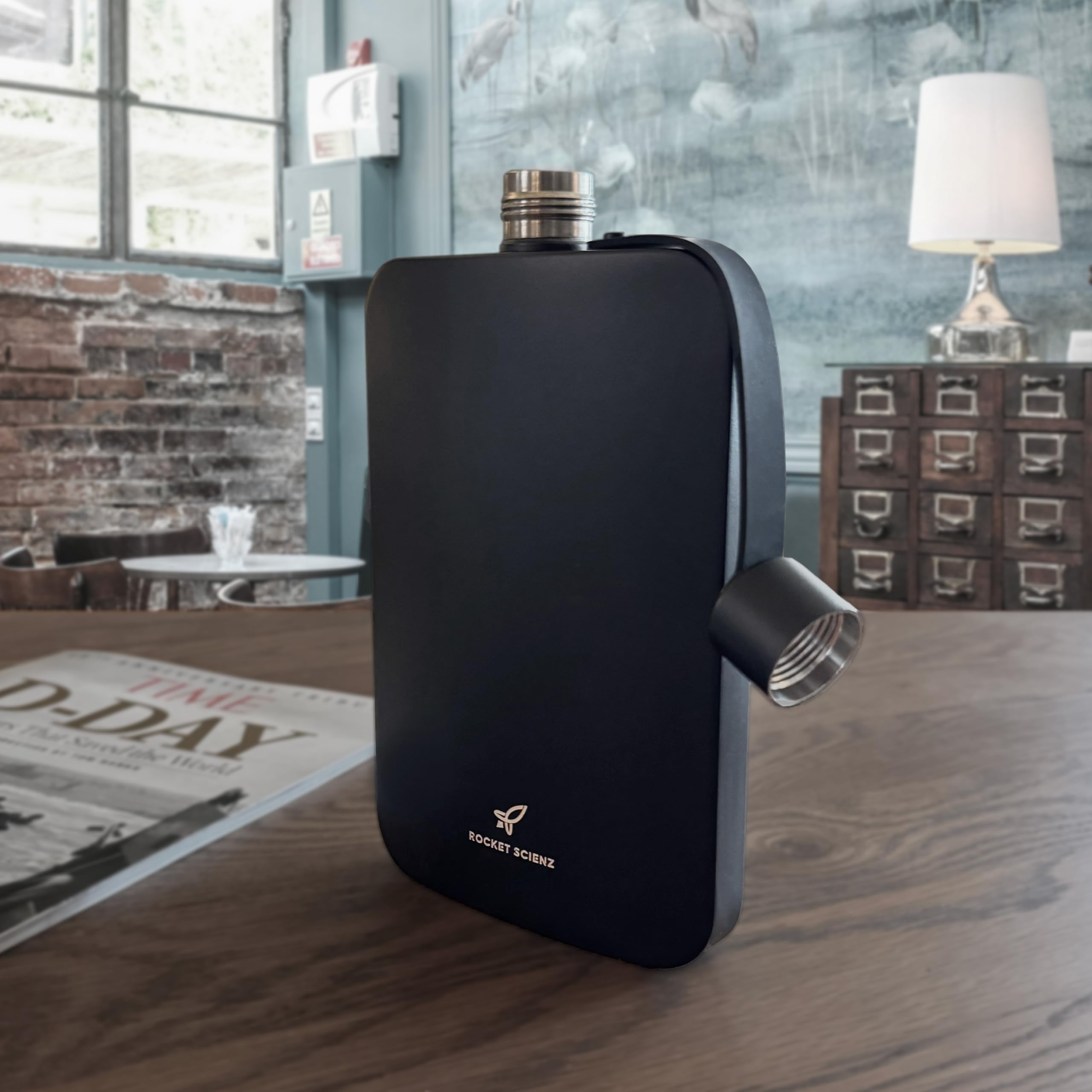 Flat Water Bottle Stainless Steel 17Oz Flask Minimalistic Design For Easy Portability