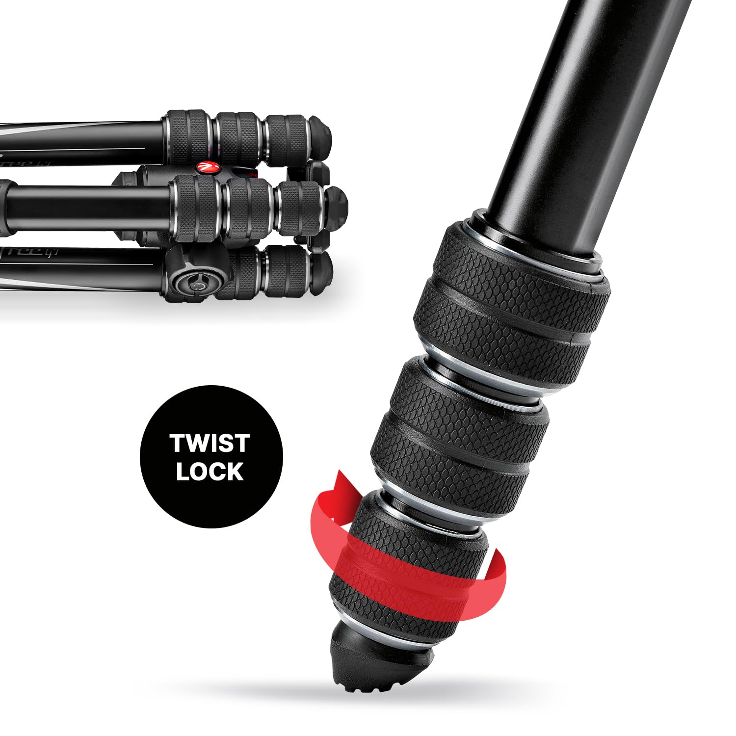 Manfrotto Be Gt 4-Section Aluminum Travel Tripod With 496 Center Ball Head, Black/Silver