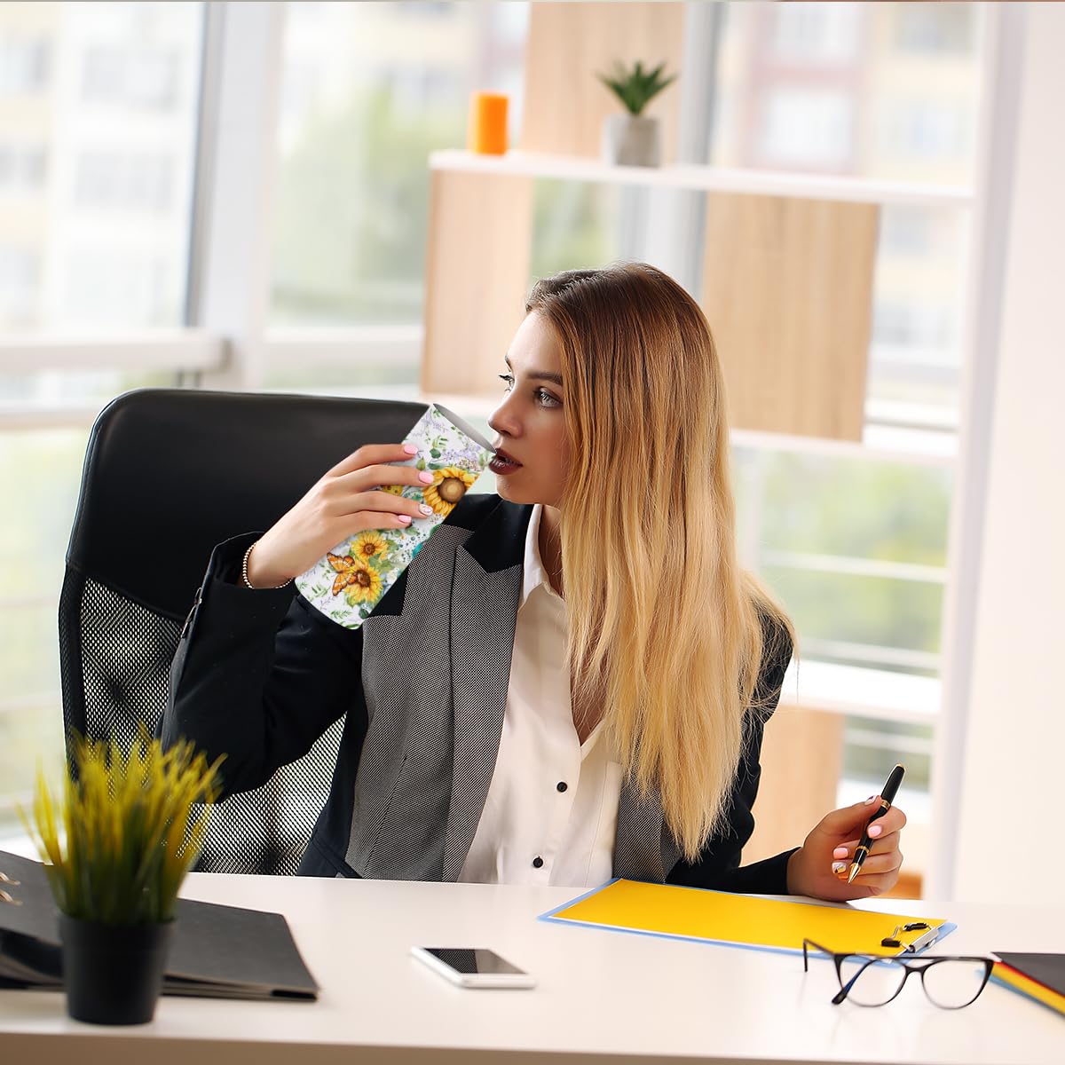 Coffee Tumbler, 20 Oz Tumbler, Insulated Coffee Mug With Lid, Skinny Stainless Steel Thermal Cup