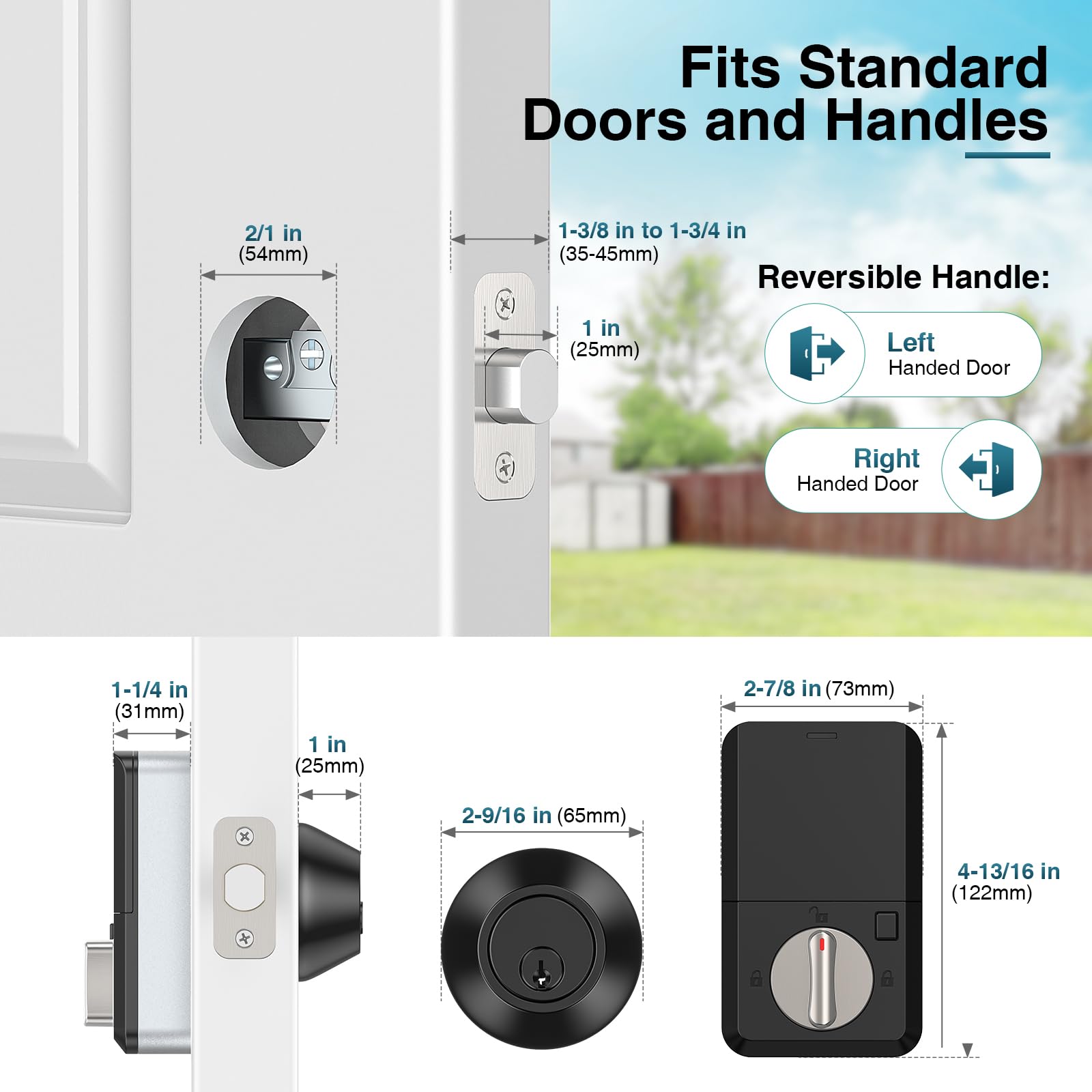 Calzibeno Smart Lock With Voice Control, Keyless Entry Door Locks For Front Door, Built-In Bluetooth, Electronic Lock Fits Your Existing Deadbolt (With Wi-Fi Gateway)