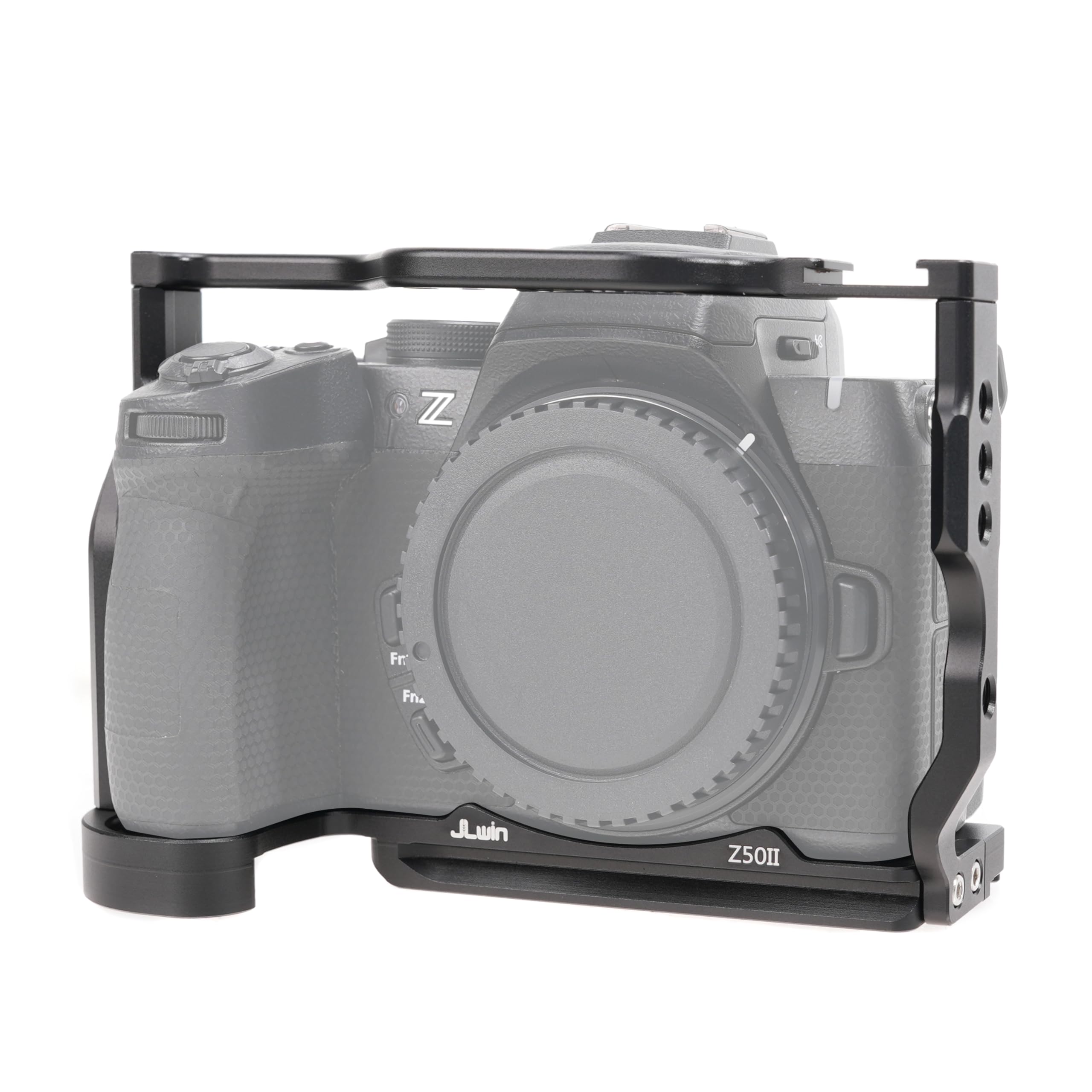 Hersmay Aluminum Z50 Ii Camera Cage Video Stabilizer For Nikon Z50 Ii Mirrorless Vlogging Camera Kit With Cold Shoe,Handle Locating Holes,Multiple 1/4" 3/8" Screw Holes