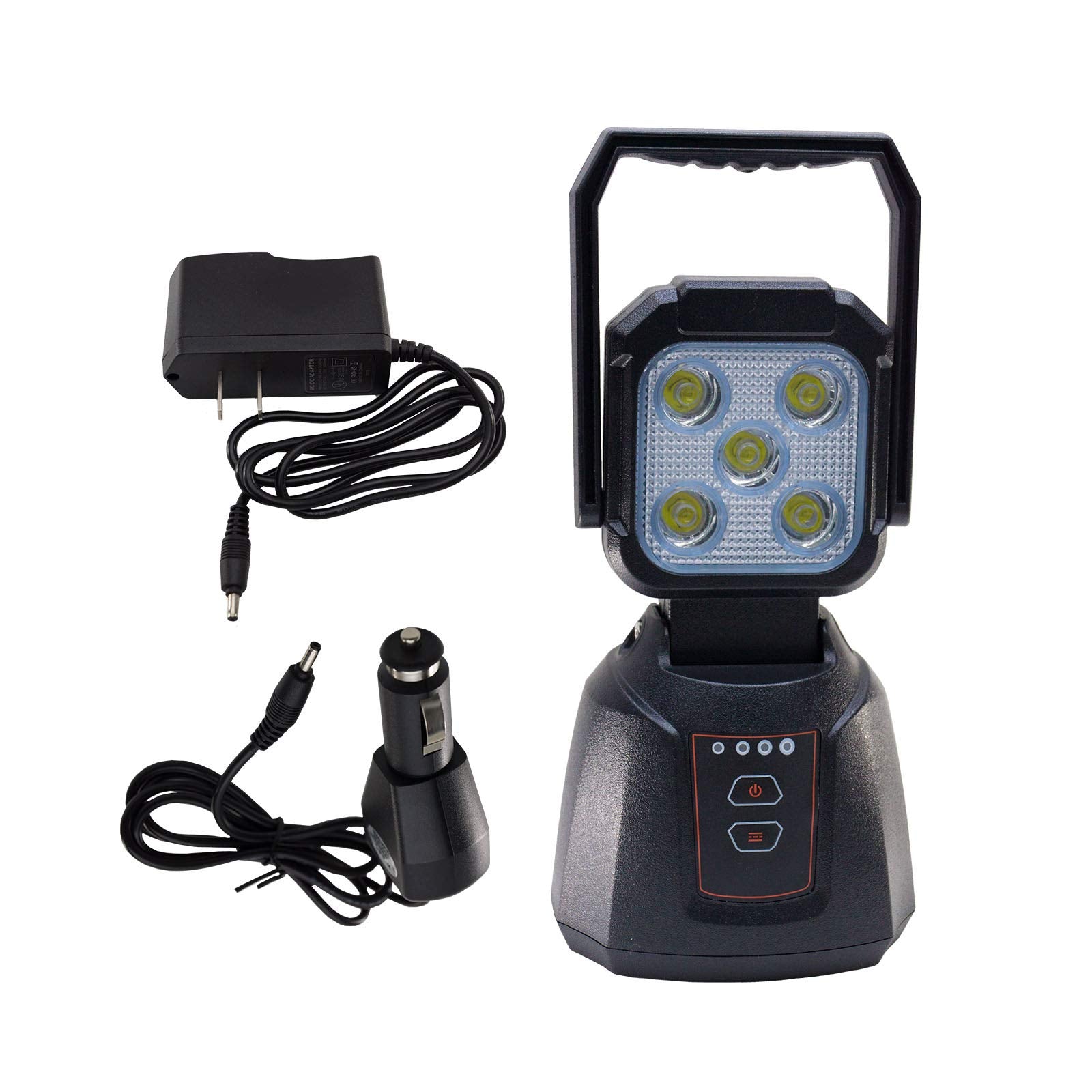 Pa Led 1 Set Power Indicator 20W Led 2000 Lumens Rechargeable Portable Light Handheld Powerful Flood Flashlight Magnetic Base With A/C & D/C Chargers 4 Function For Emergency, Outages, Home And More