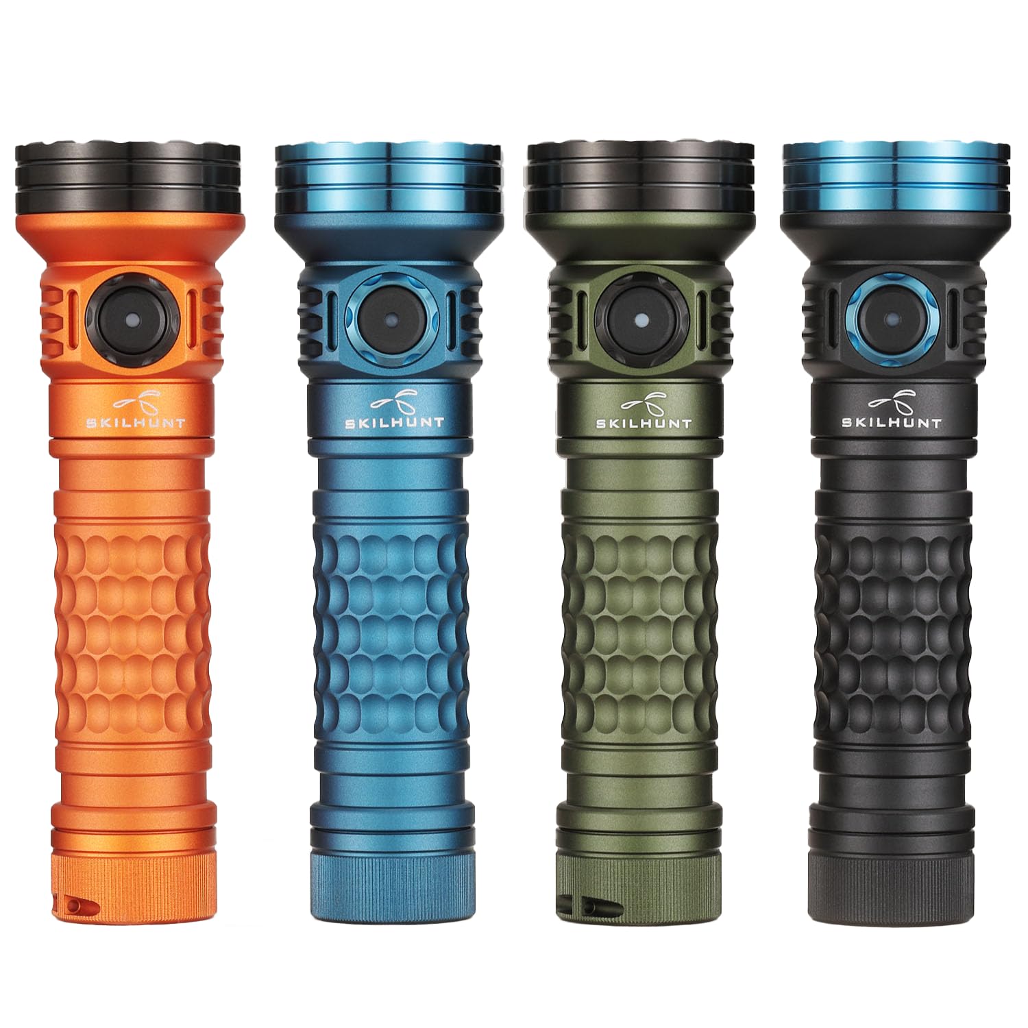 Skilhunt Mix-7 Gen2 Plus Multi-Color Rgb Red Green Blue White Uv365 Max 2000 Lumens Magnetic Charging Led Flashlight, Edc, Outdoor, Super Power (Orange, Neutral White Hi Cri)