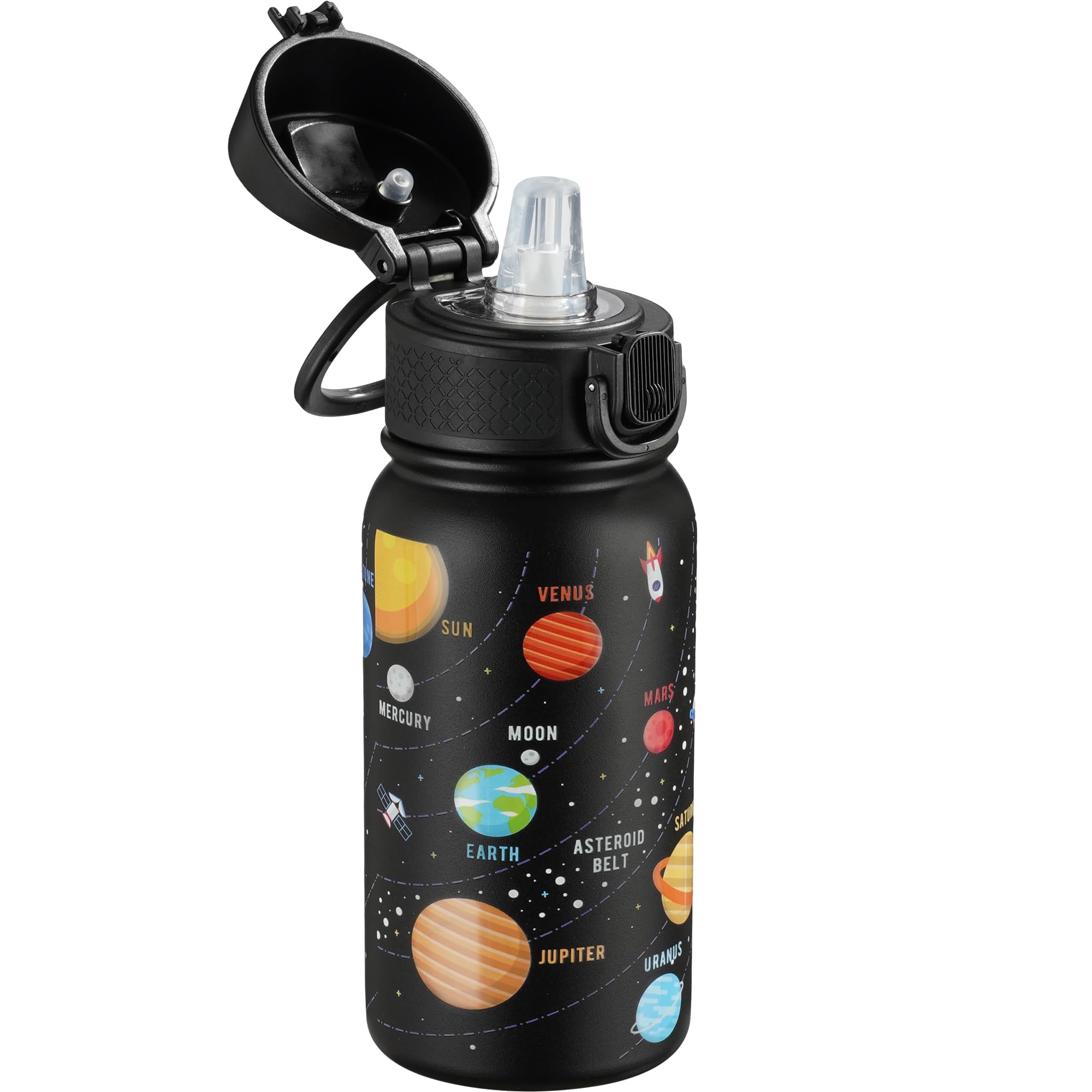 Oldley 12Oz Kids Water Bottle, Stainless Steel Insulated Water Bottle For Kids, With Straws Leak-Pr