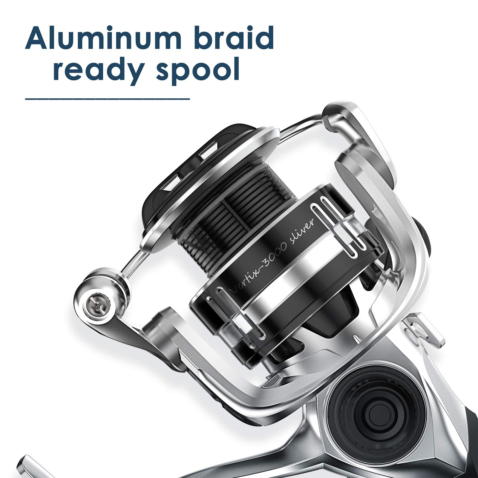 Tempo Spinning Reel - Vertix Plus Fishing Reel,10+1 Bb Light Weight &Durable -Stainless Steel Main Shaft, Collapsible Alu. Handle- Ultra Smooth Powerful Reel With Carbon Fiber Drag