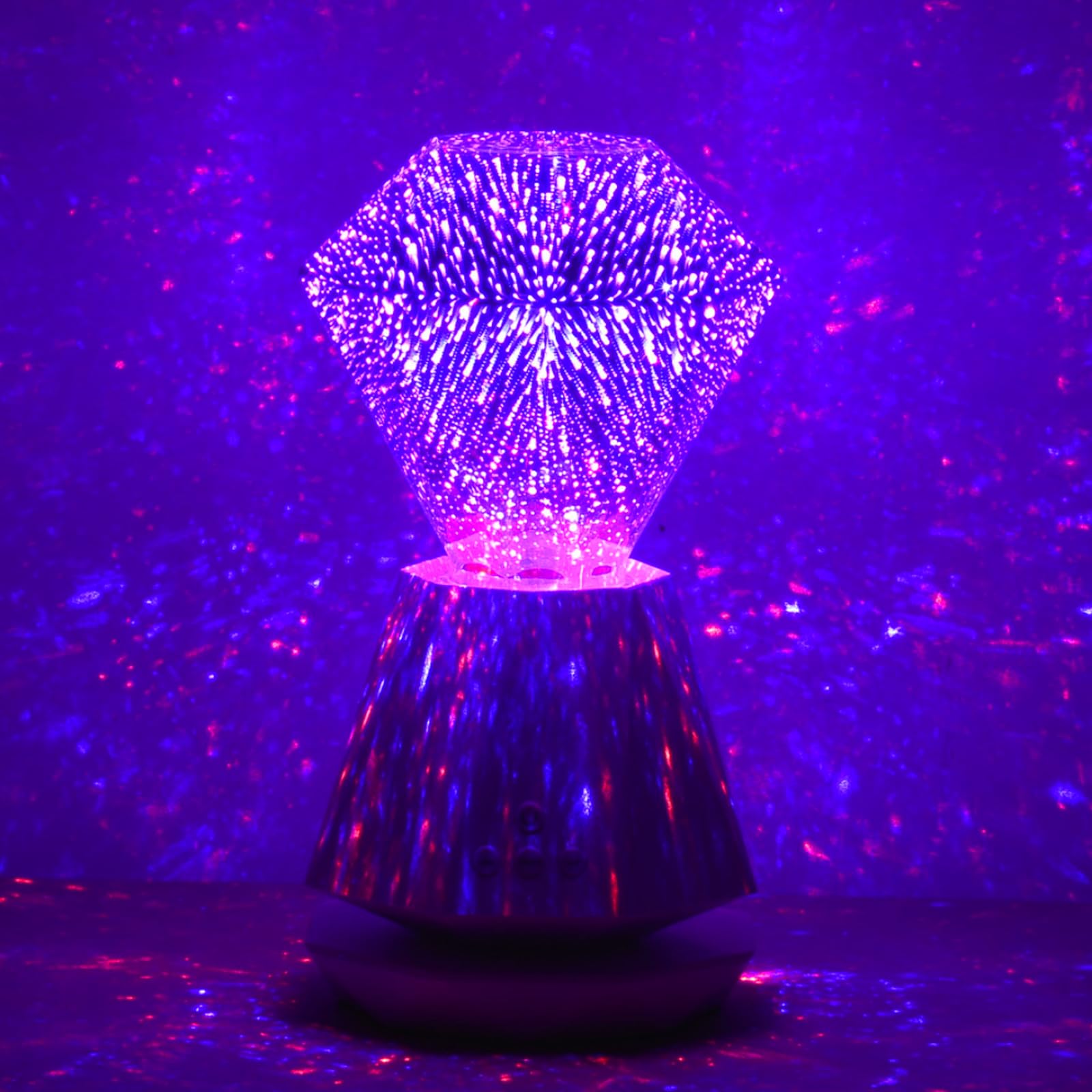 Mansuon 3D Diamond Laser Light, Dimmable Firework Bedside Lamp, With Led Night Light, Built In Speaker, Atmosphere Table Lamp For Living Room Decor, Valentine'S Day And Birthday