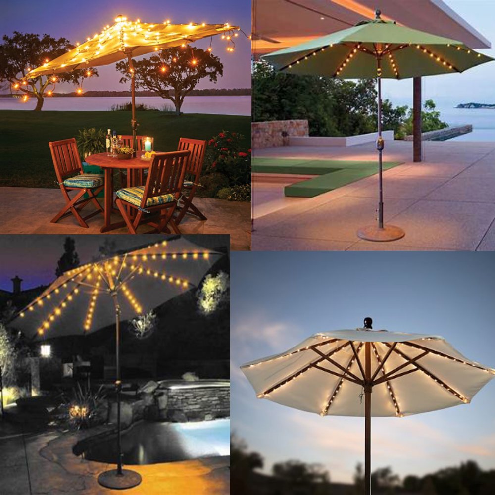 Ywhomal Patio Umbrella Lights 8 Lighting Mode 104 Led String Lights With Remote Control Umbrella Lights Battery Operated Waterproof Outdoor Decor For Patio Umbrellas Outdoor Use Camping Tents Warm White