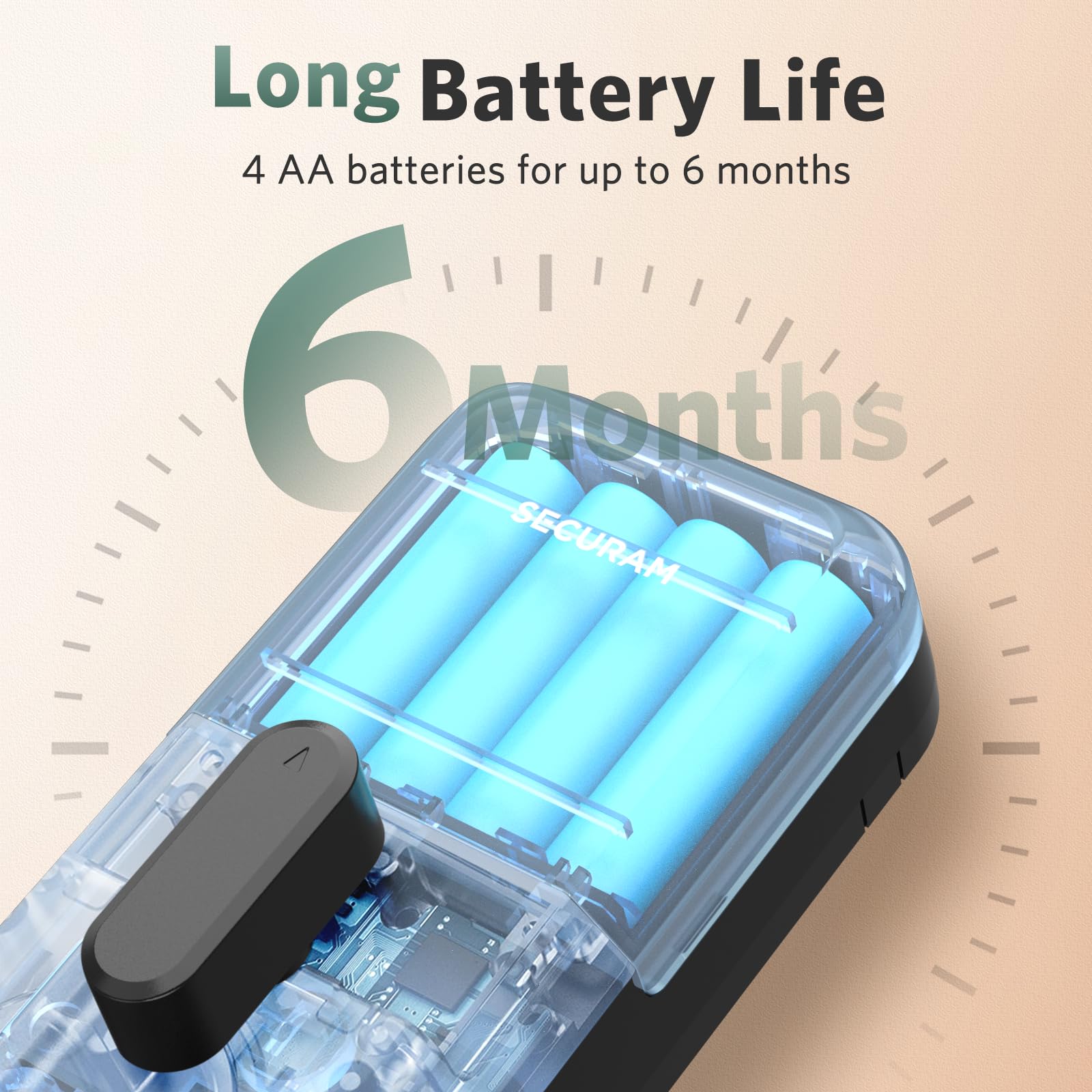 Securam Fingerprint Door Lock Keyless Entry Door Lock Deadbolt Lock With Code Mechanical Key Keyless Deadbolt, Non-Wi-Fi, Silver